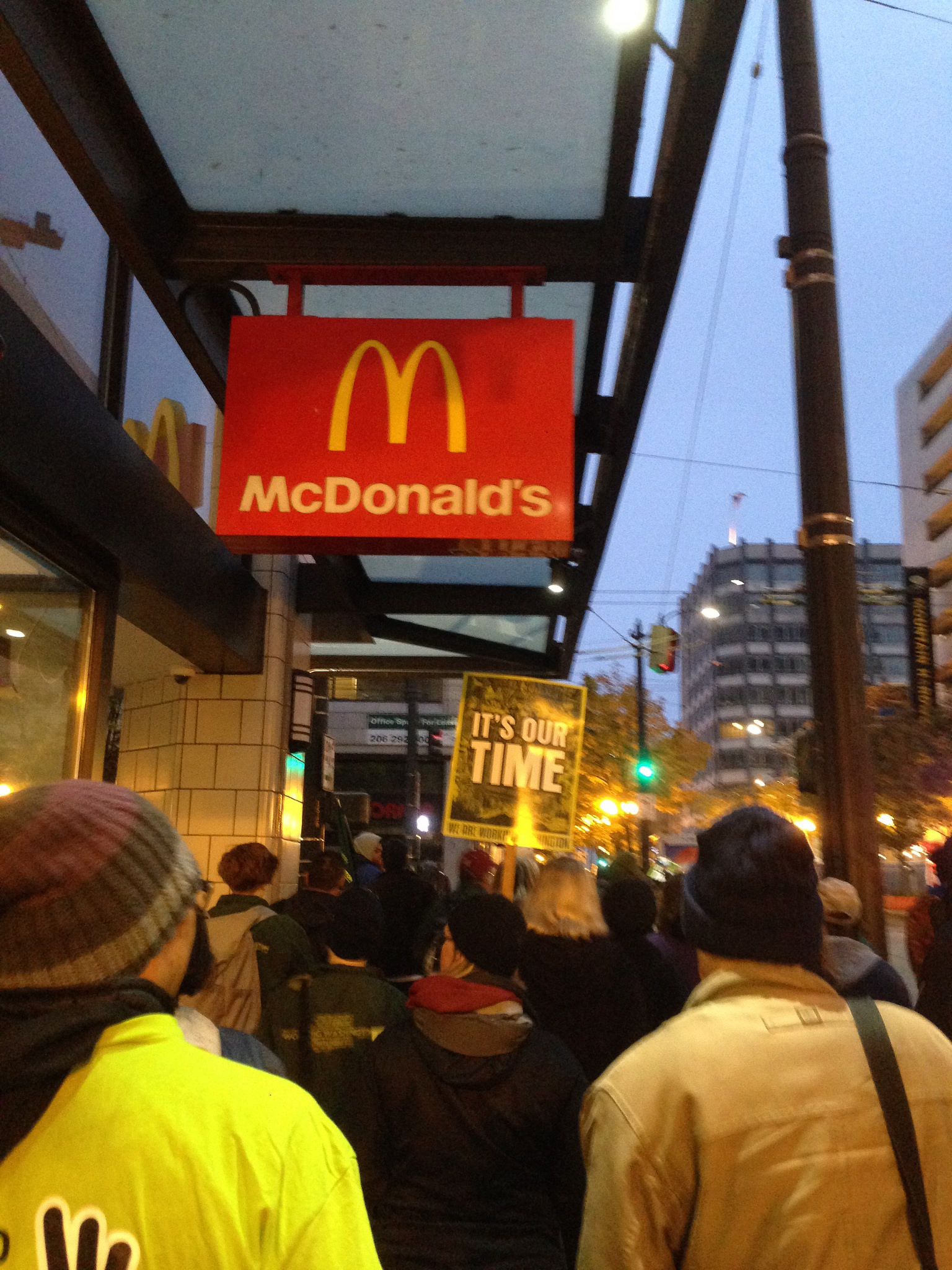 November 10, 2015: workers marched and rallied for living wage and secure schedules across Seattle and across the state.