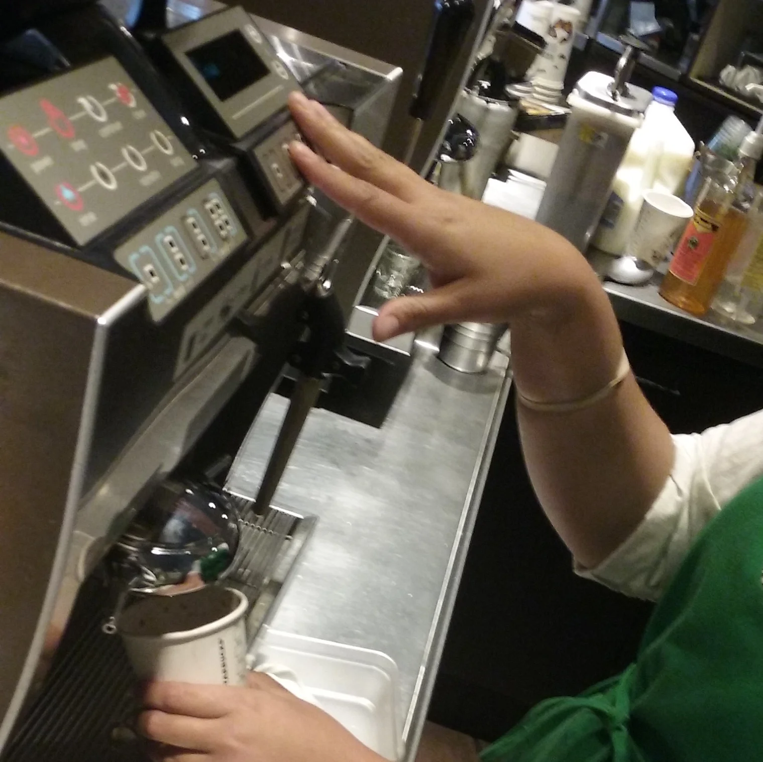 File photo: barista at work.