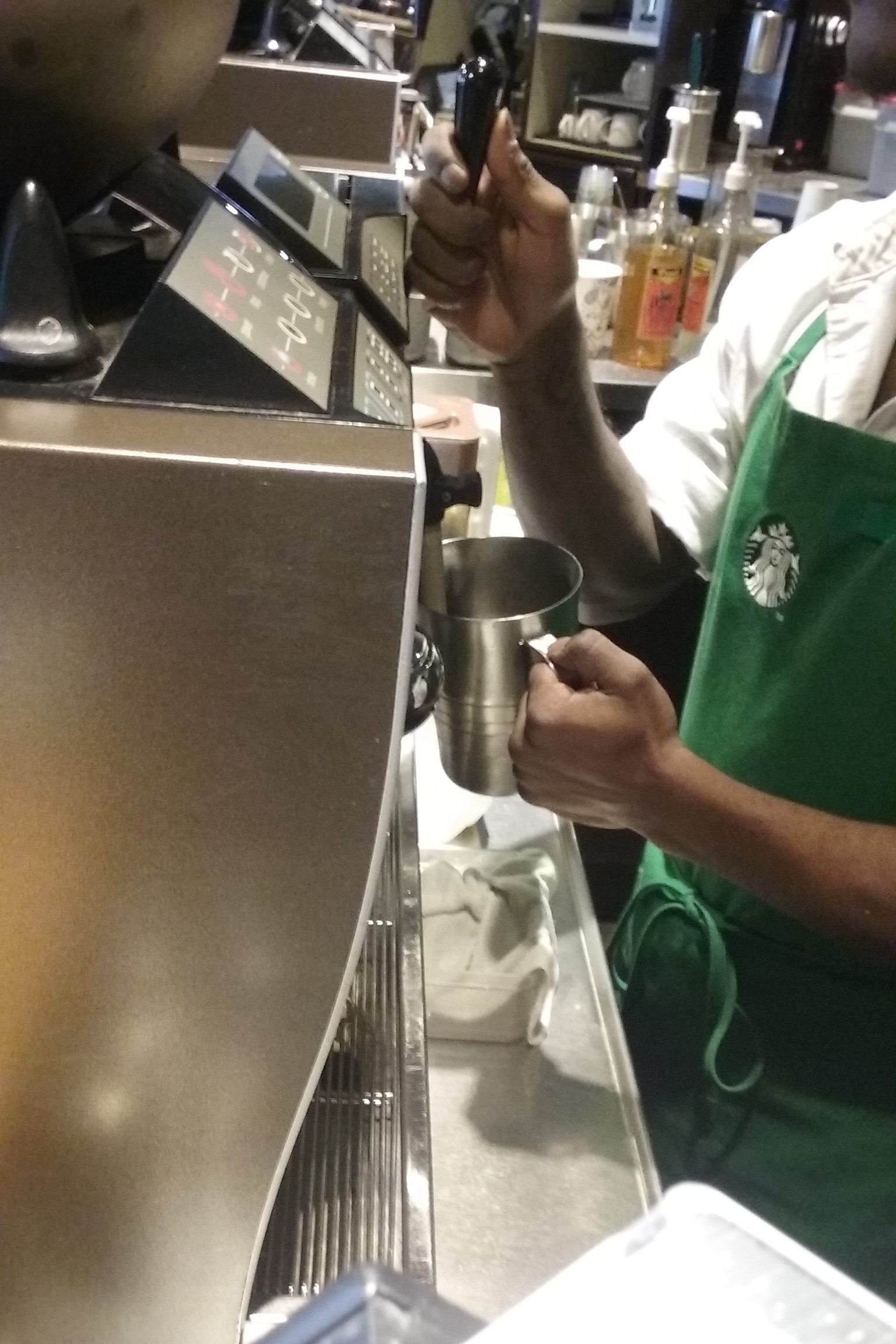 File photo: Barista at work.