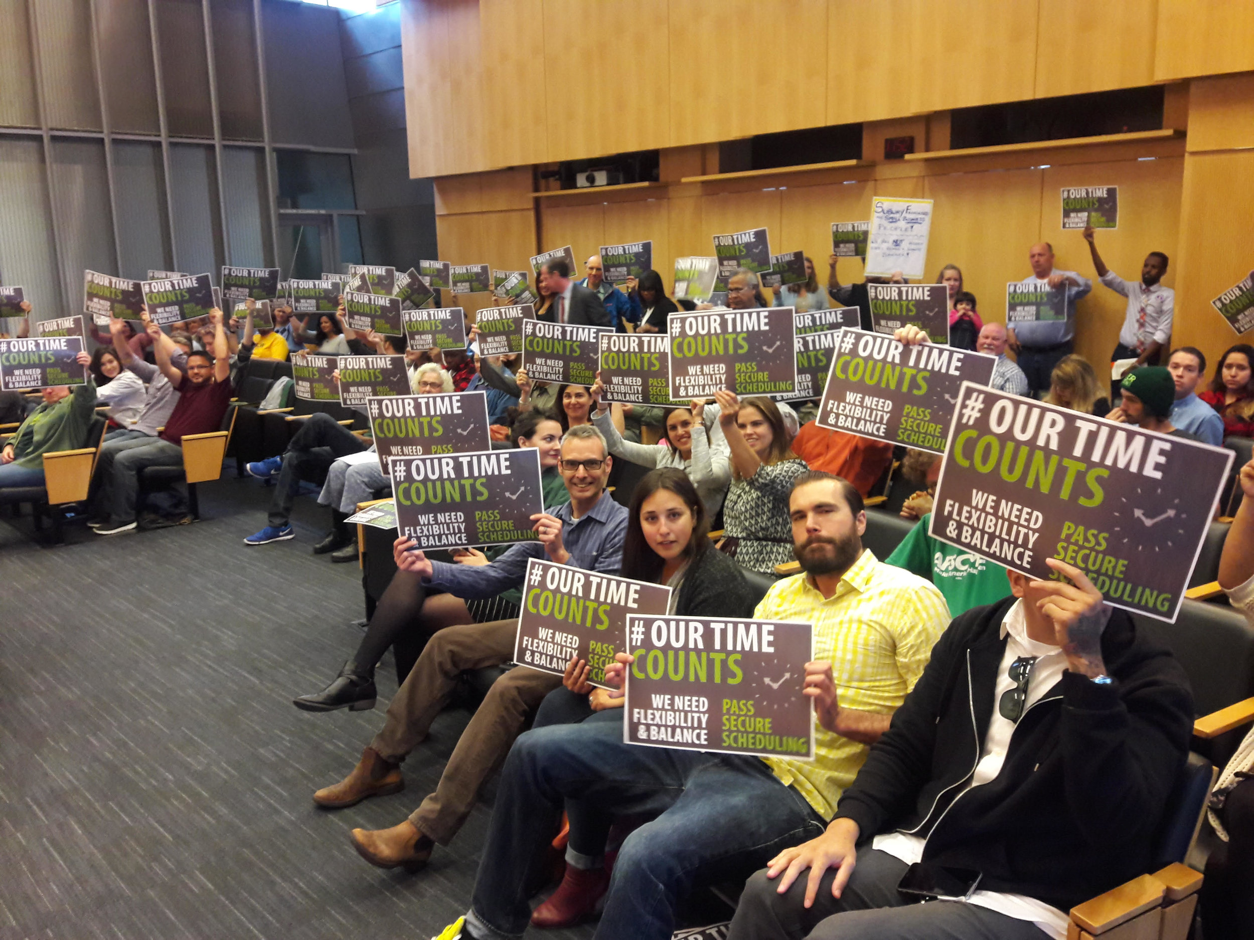 September 7, 2016: Supporters gather in Seattle City Council chambers for key committee hearing.
