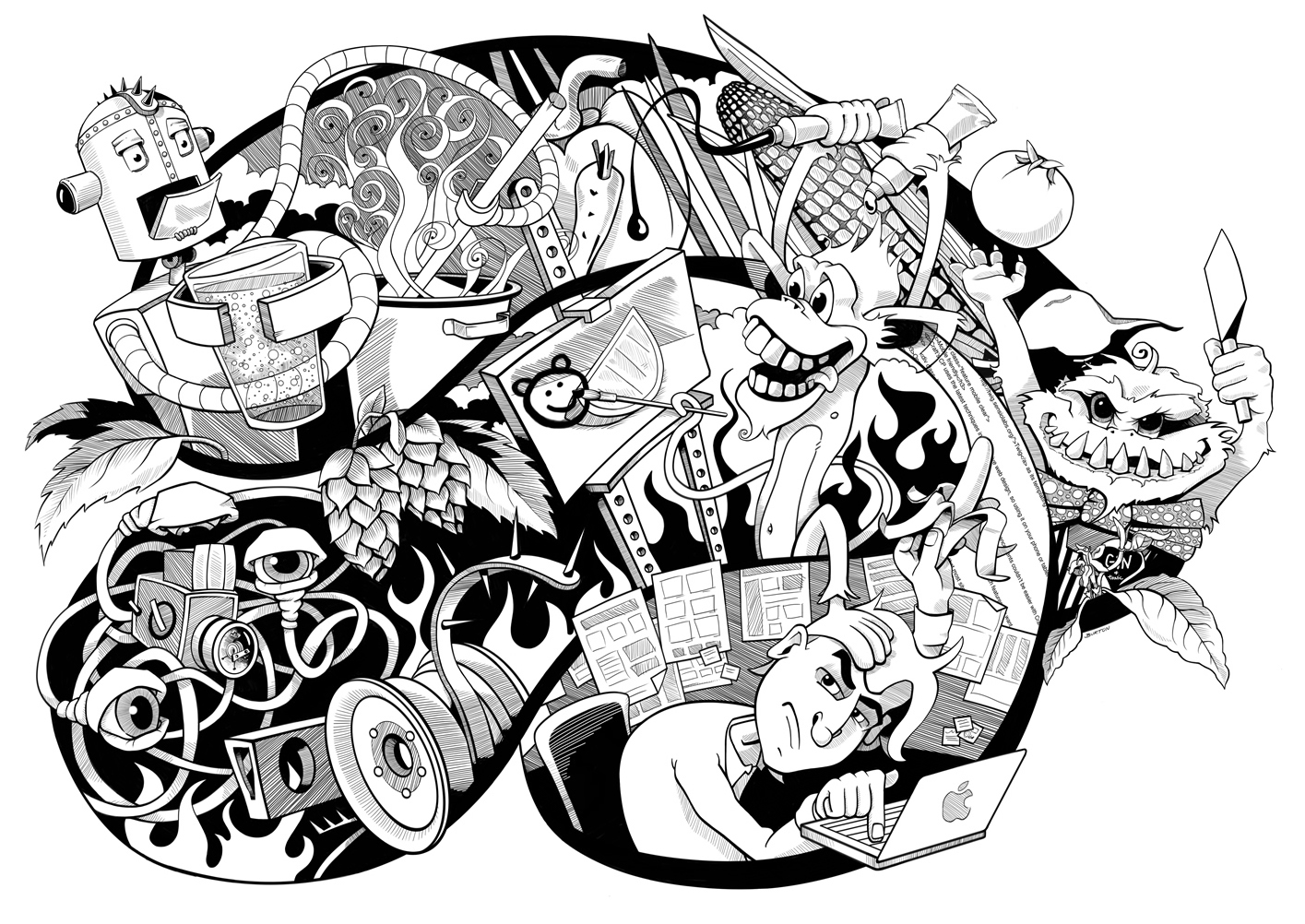 Hand-drawn, Digital Illustration
