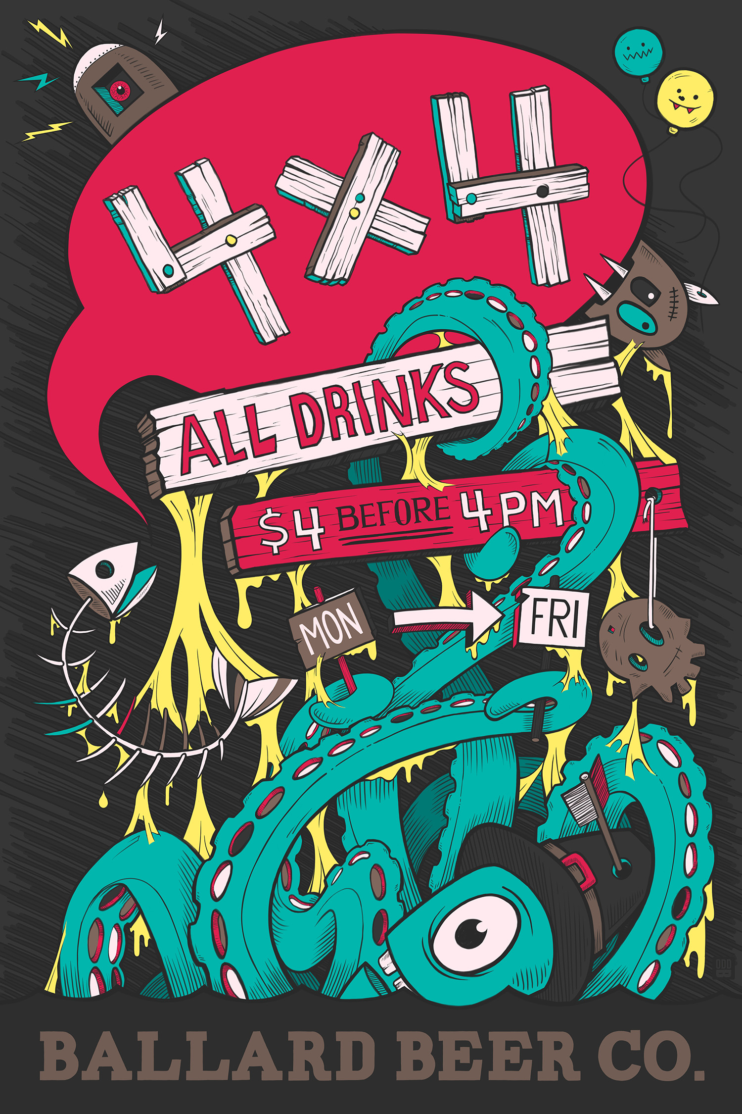 Ballard Beer Company 4x4 Poster