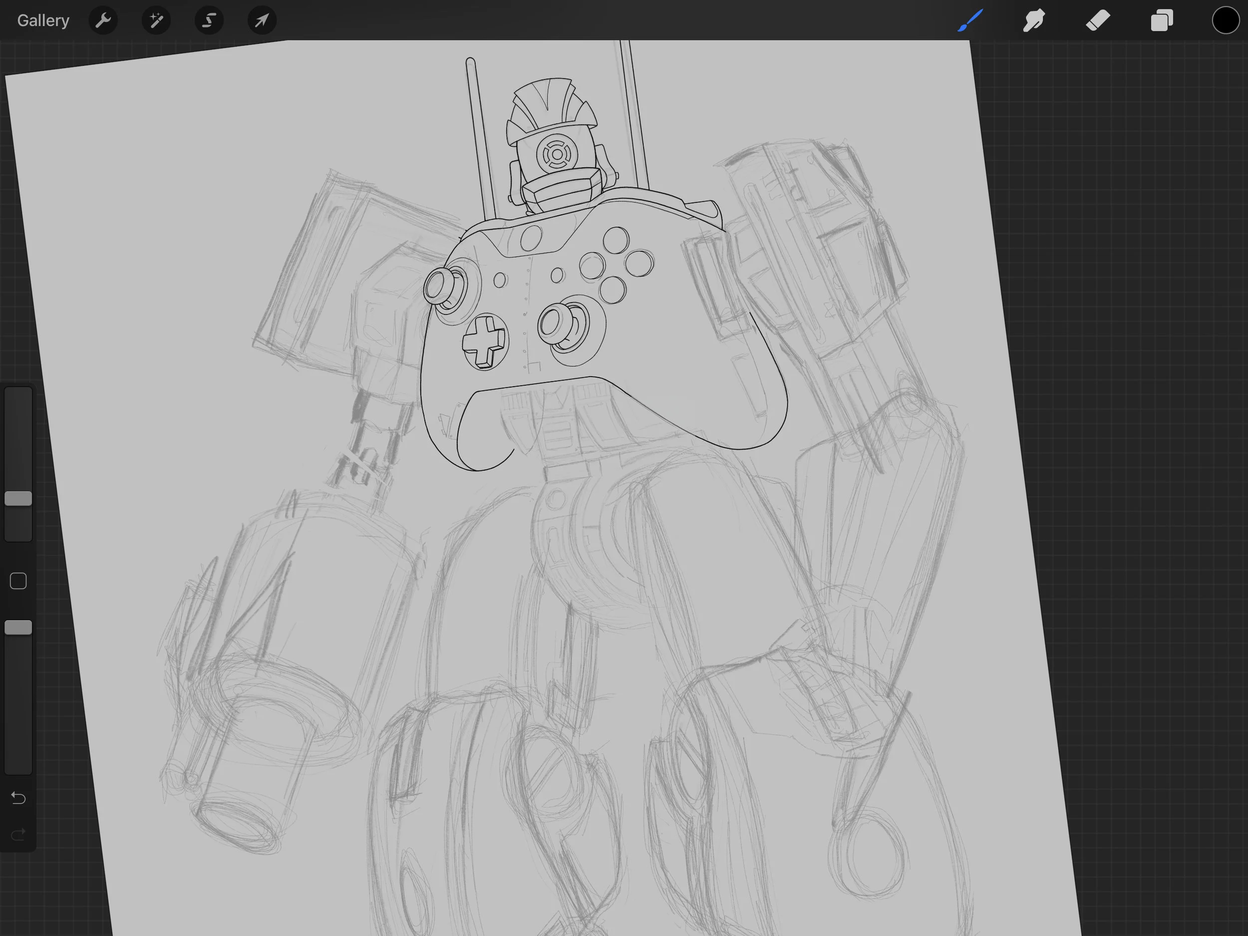Beginning the final line art
