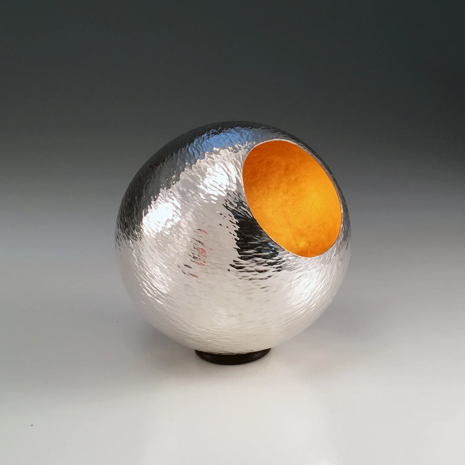 Raised Silver Vessel, "Textured Silver Orb"