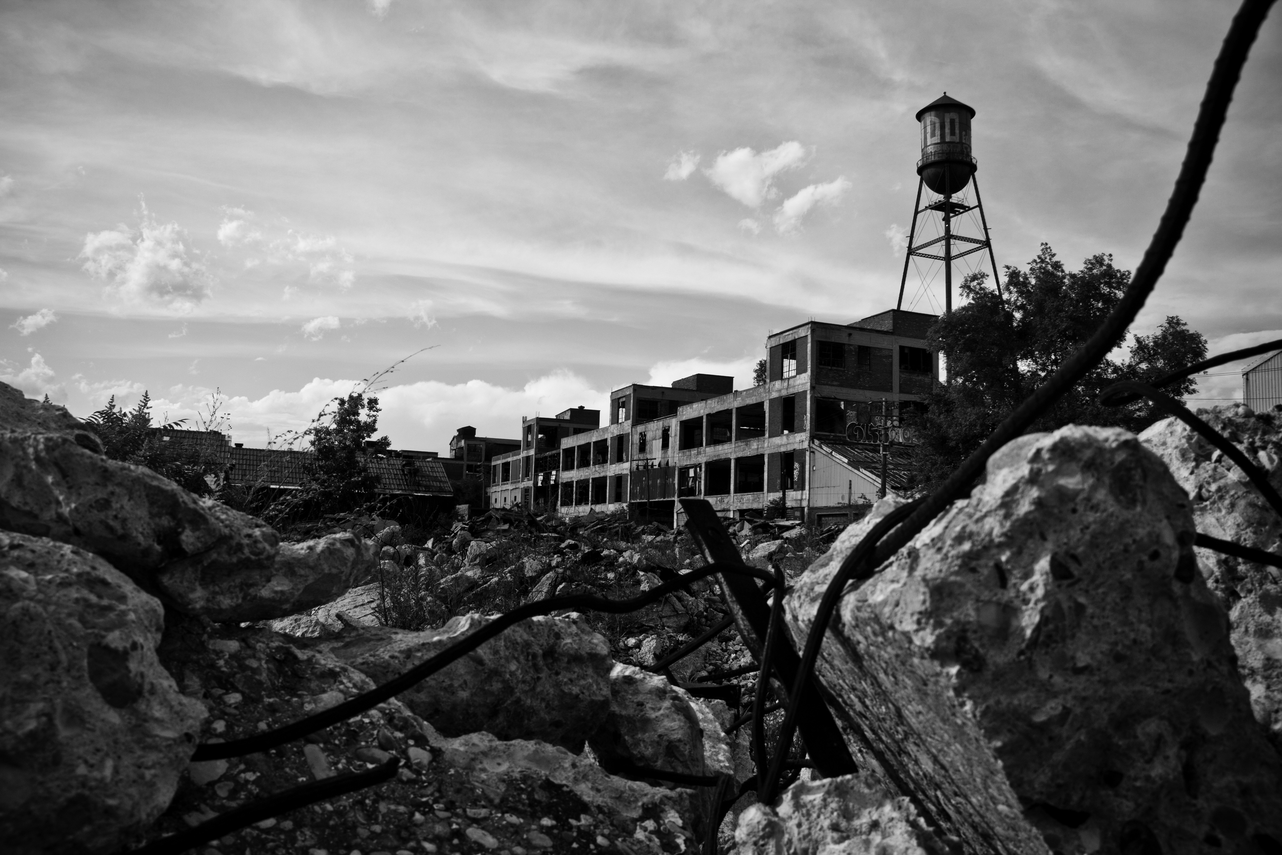  Rubble and jagged strips of metal lay amongst the ruins of the once great Packard Automotive Plant in Detroit. The plant is now a popular site for scrappers.&nbsp; 