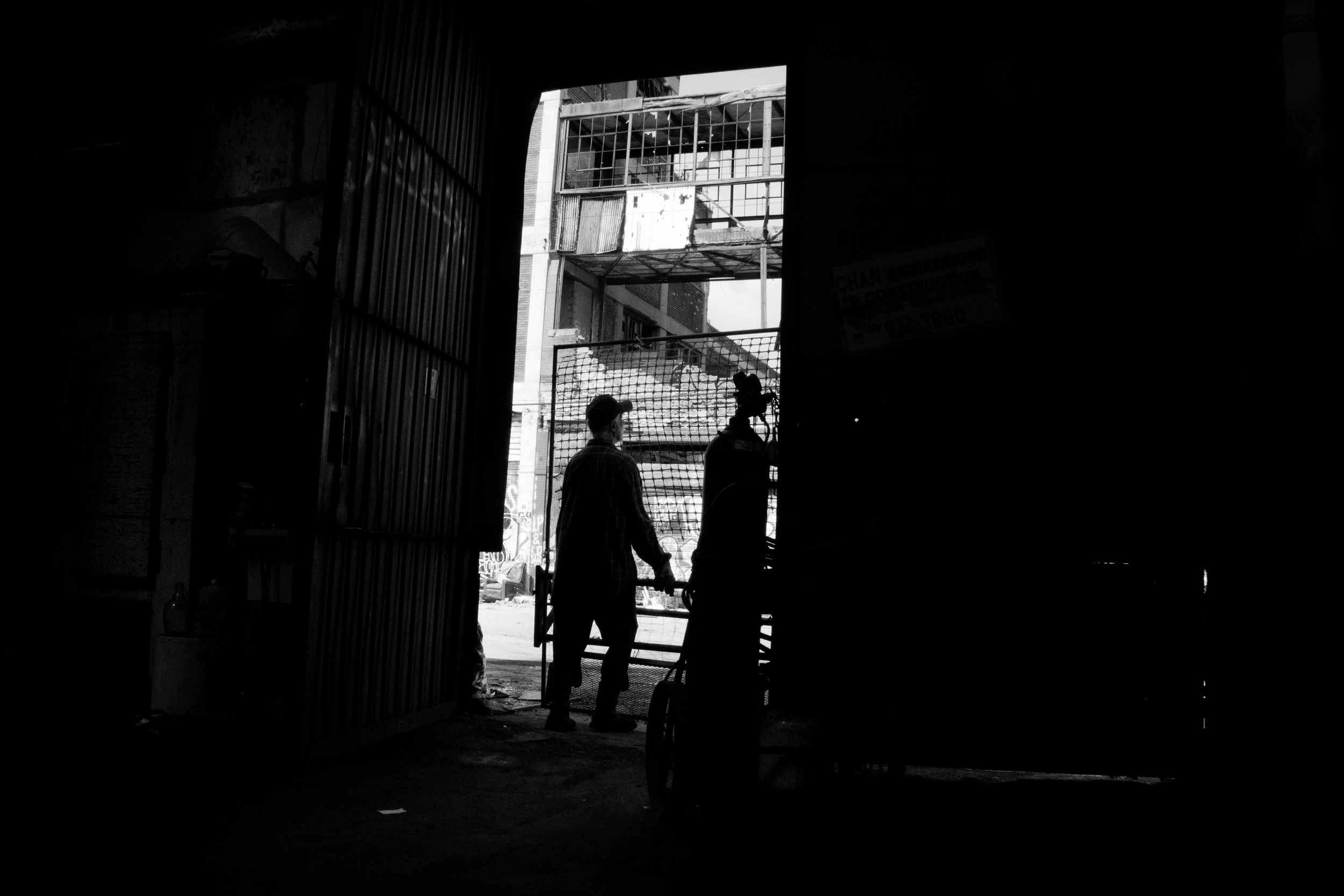 A local scrapper heads out from his warehouse in search of metal. 