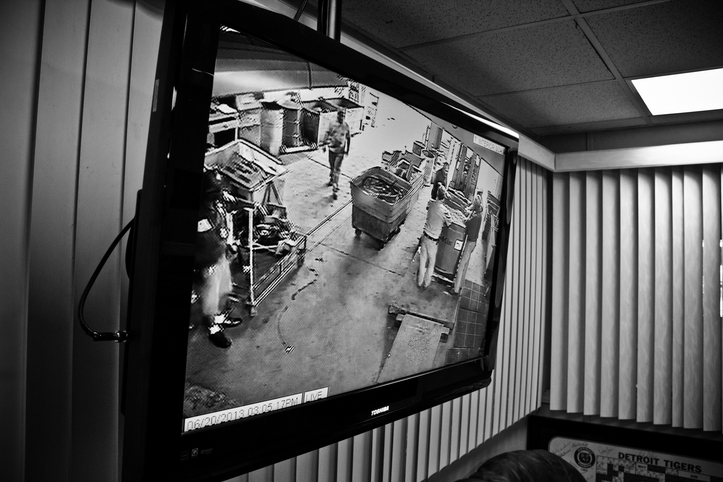 Security cameras blanket the facility, another method to ensure the legality of the business. H&H Metals, Detroit. 