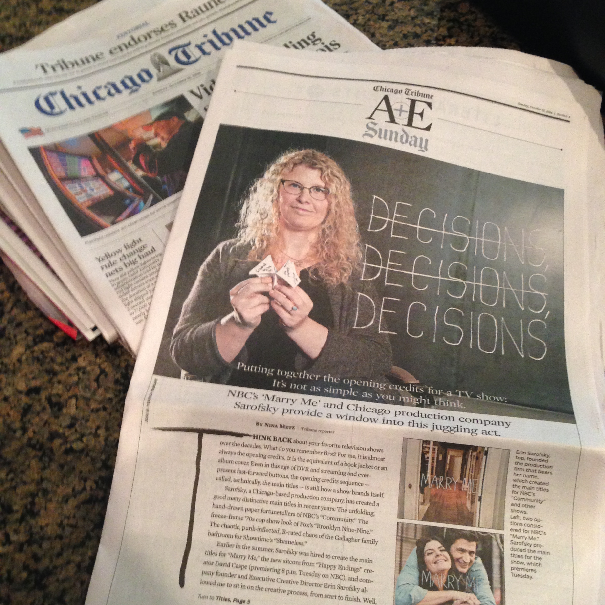 Cover of the A&amp;E section