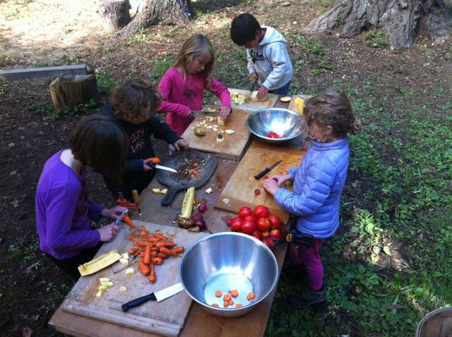 harvesting and preparing soup for equinox celebration