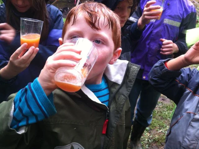 tasting fresh apple cider