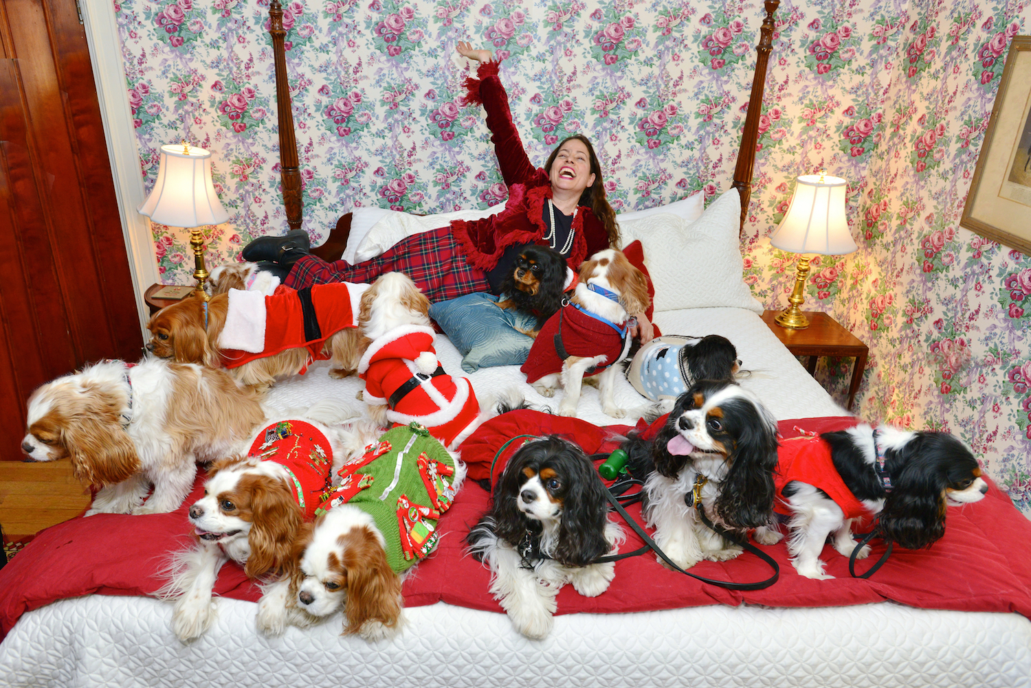 melissa in bed with dogs leashes.jpg