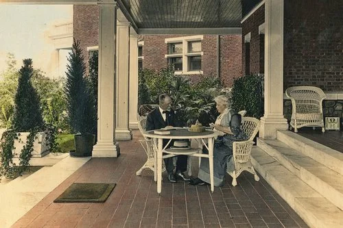  The Wilburs having tea on the porch 
