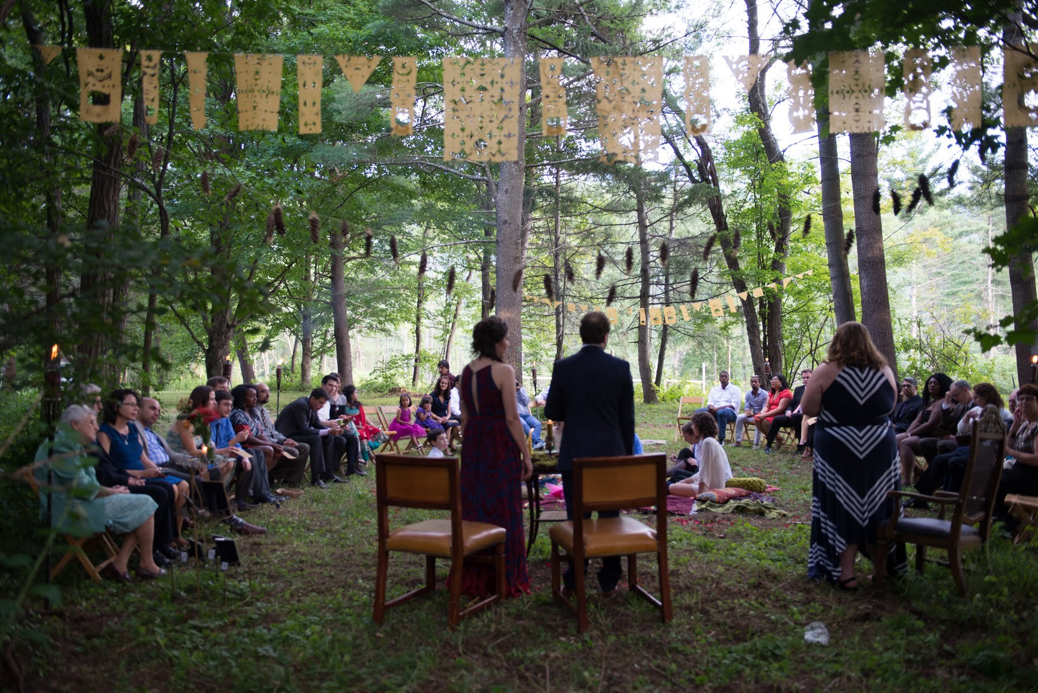 Wedding Ceremony in Woods in Circle.jpg