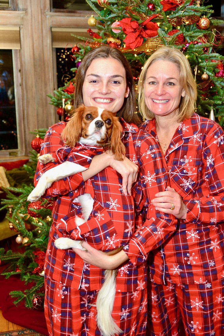 Michelle, Daughter & Easton in matching PJs.jpeg