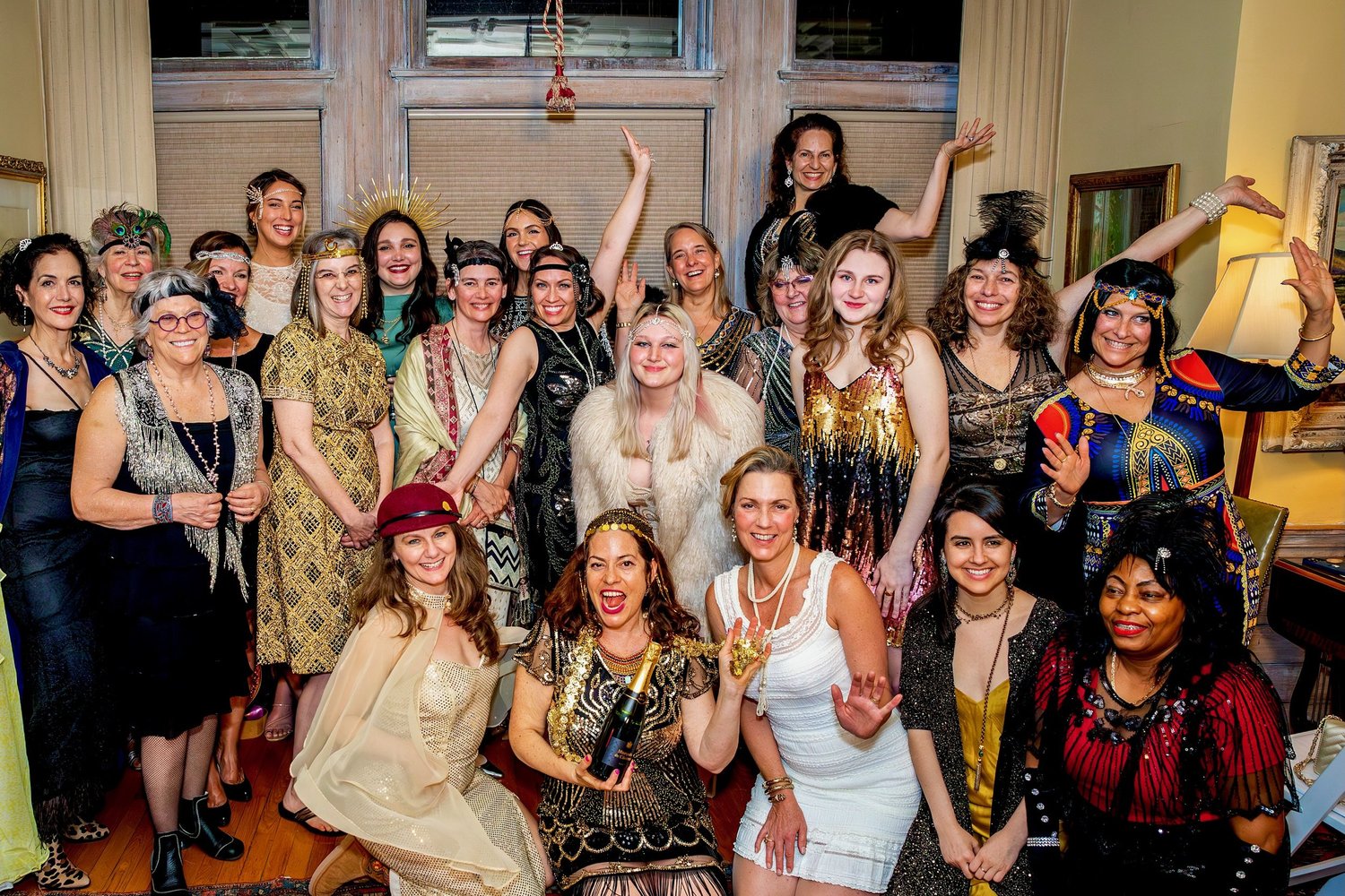 a group of people posing for a photo