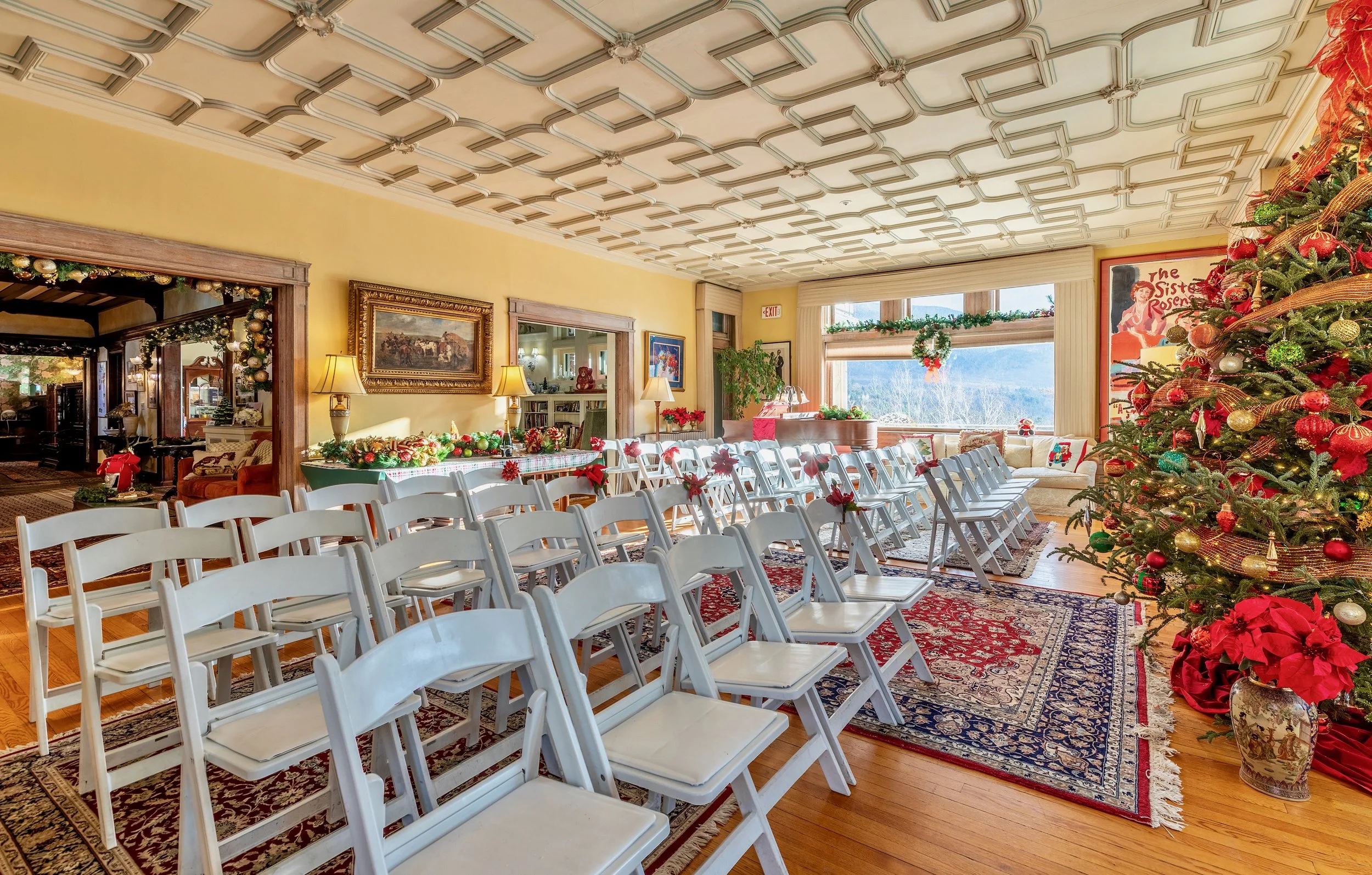 Ceremony chairs Christmas facing interior mansion.jpeg