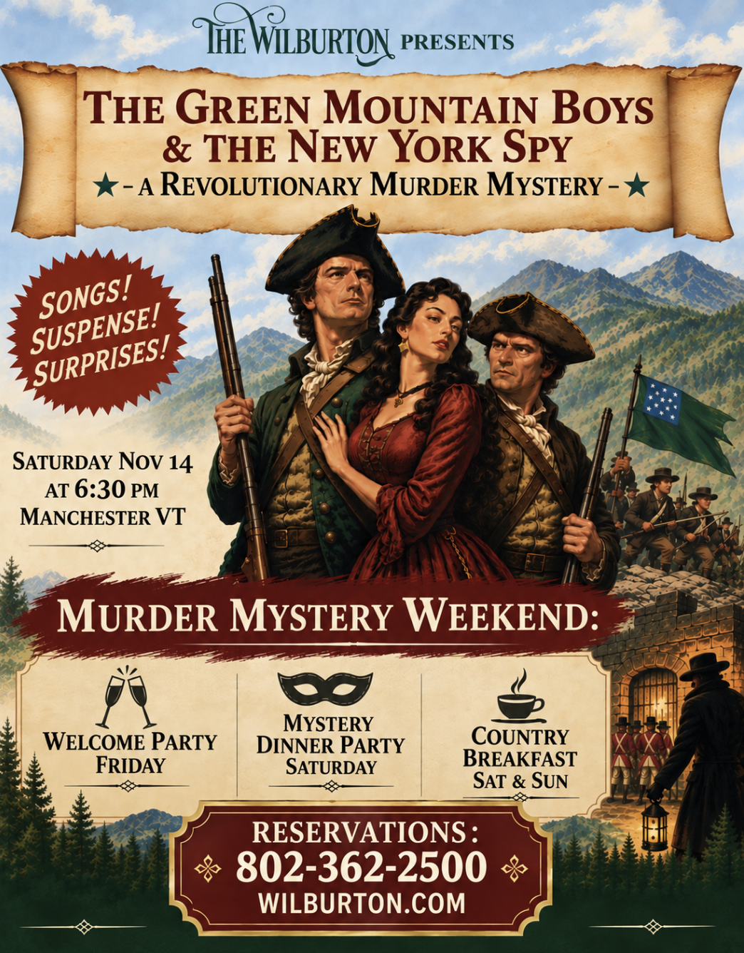 Murder Mystery Weekend Nov 13 - 15, 2026