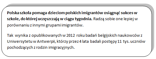 Żródło: E. Piqueray. Schoolcareers of Polish migrants in Flanders 