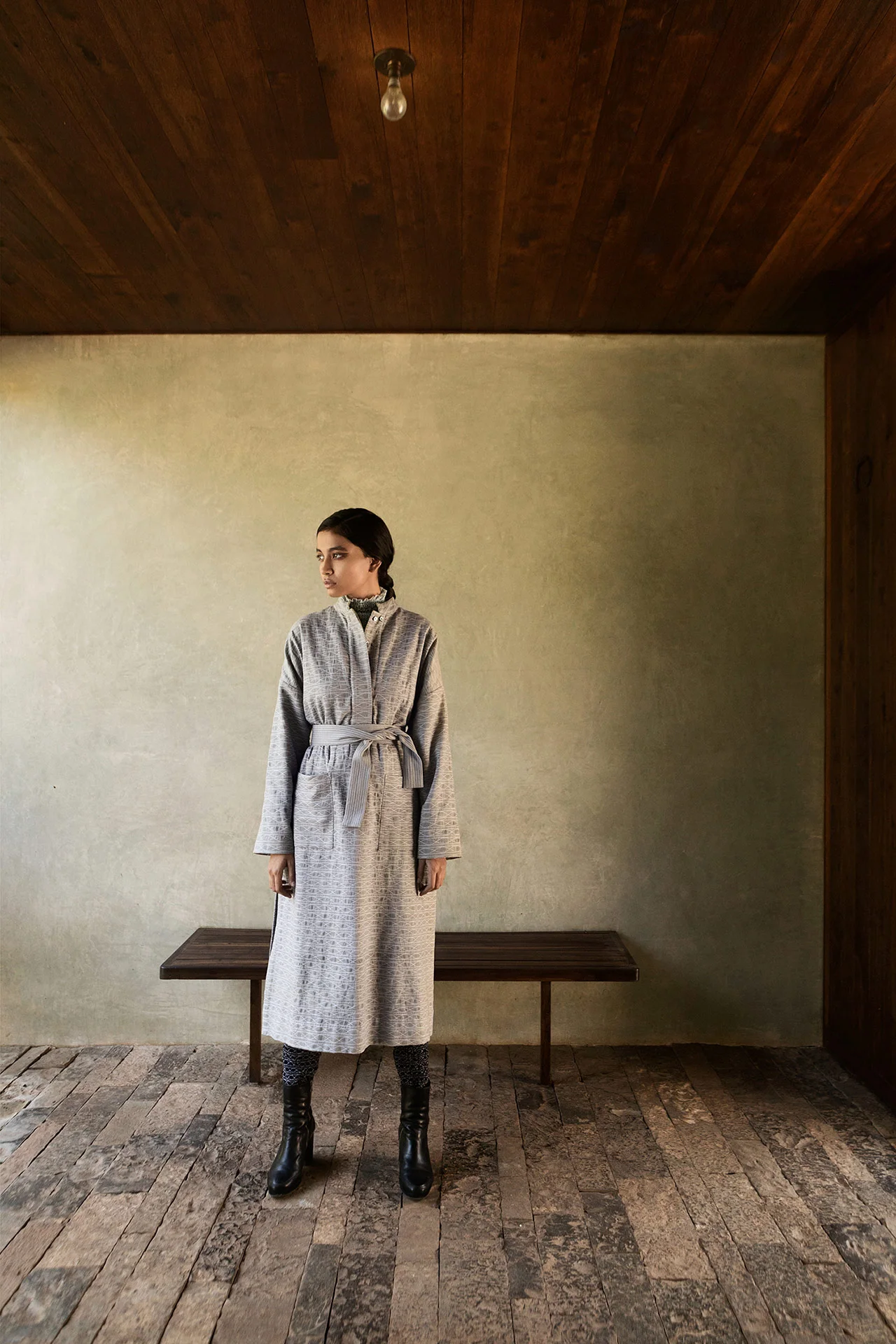 Leher Khadi Shirt Dress