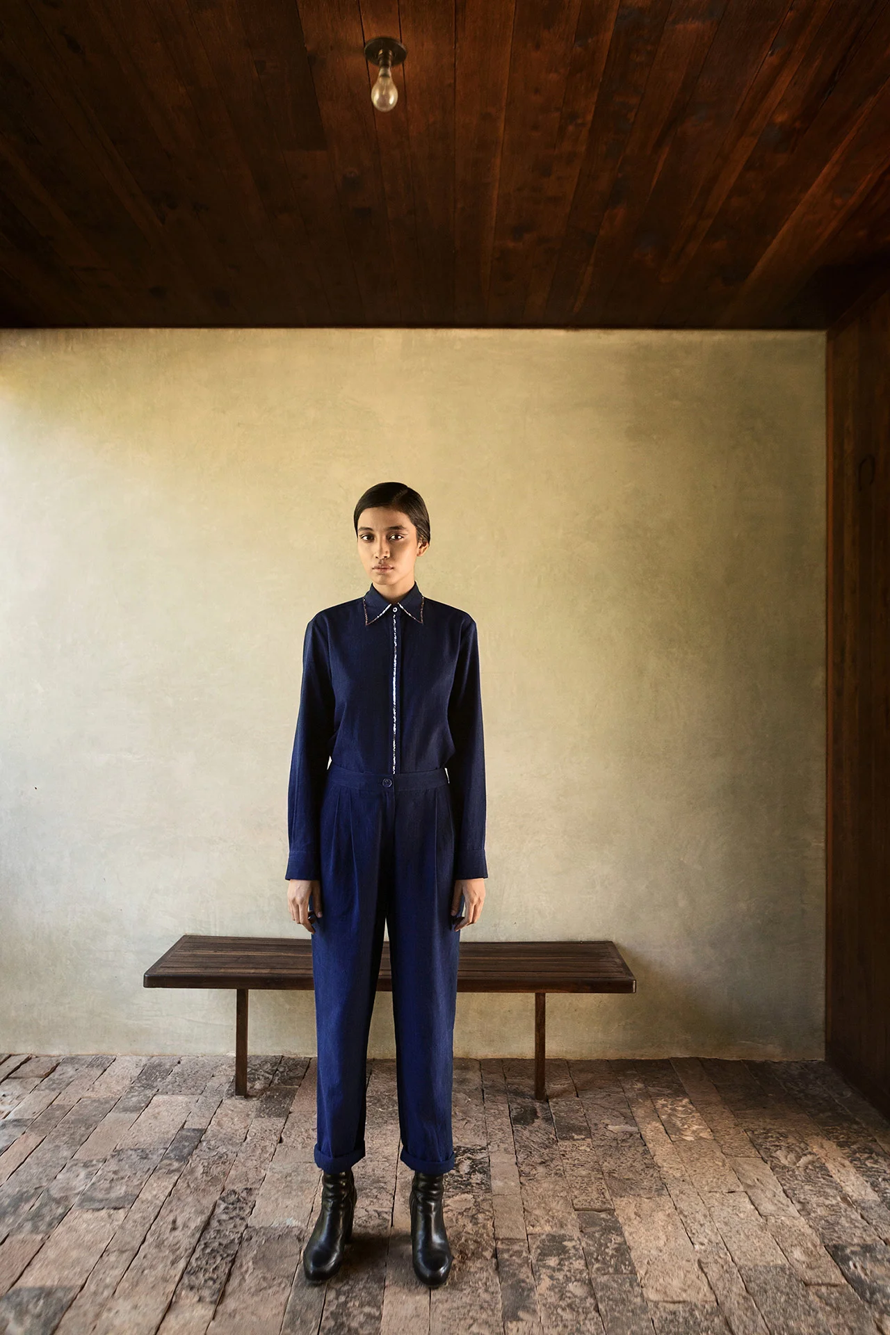 Neel Khadi Shirt, Neel Khadi Pleat Pant 