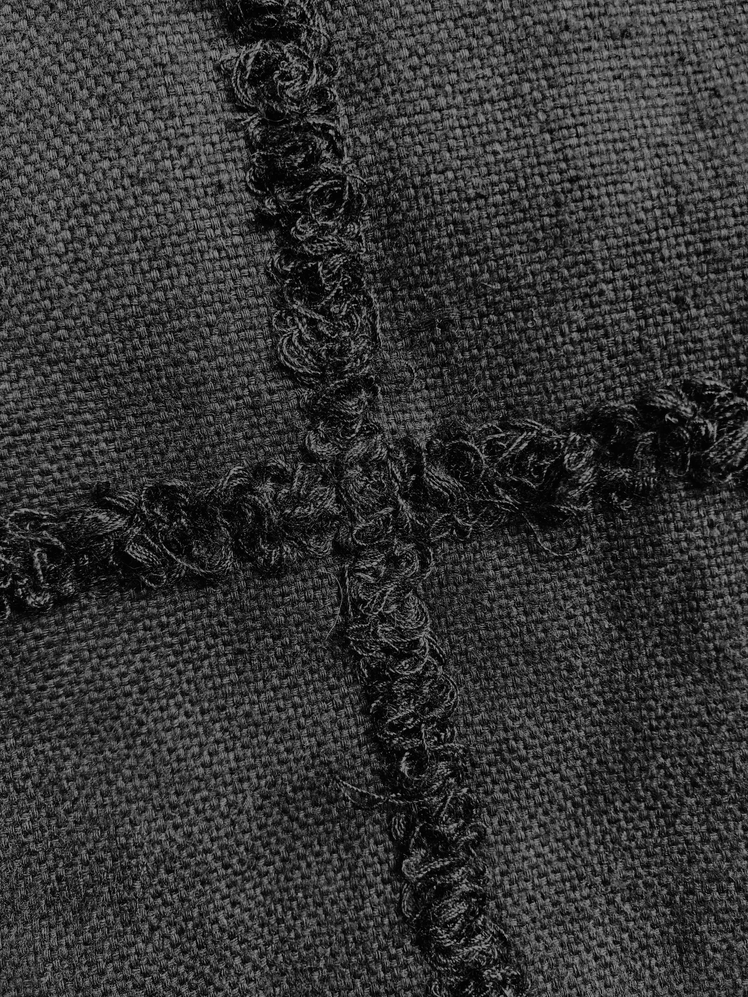 Fuzzy Check Hand Embroidered Detail