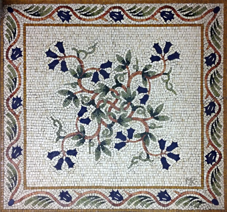 Floral Vine Floor Mosaic