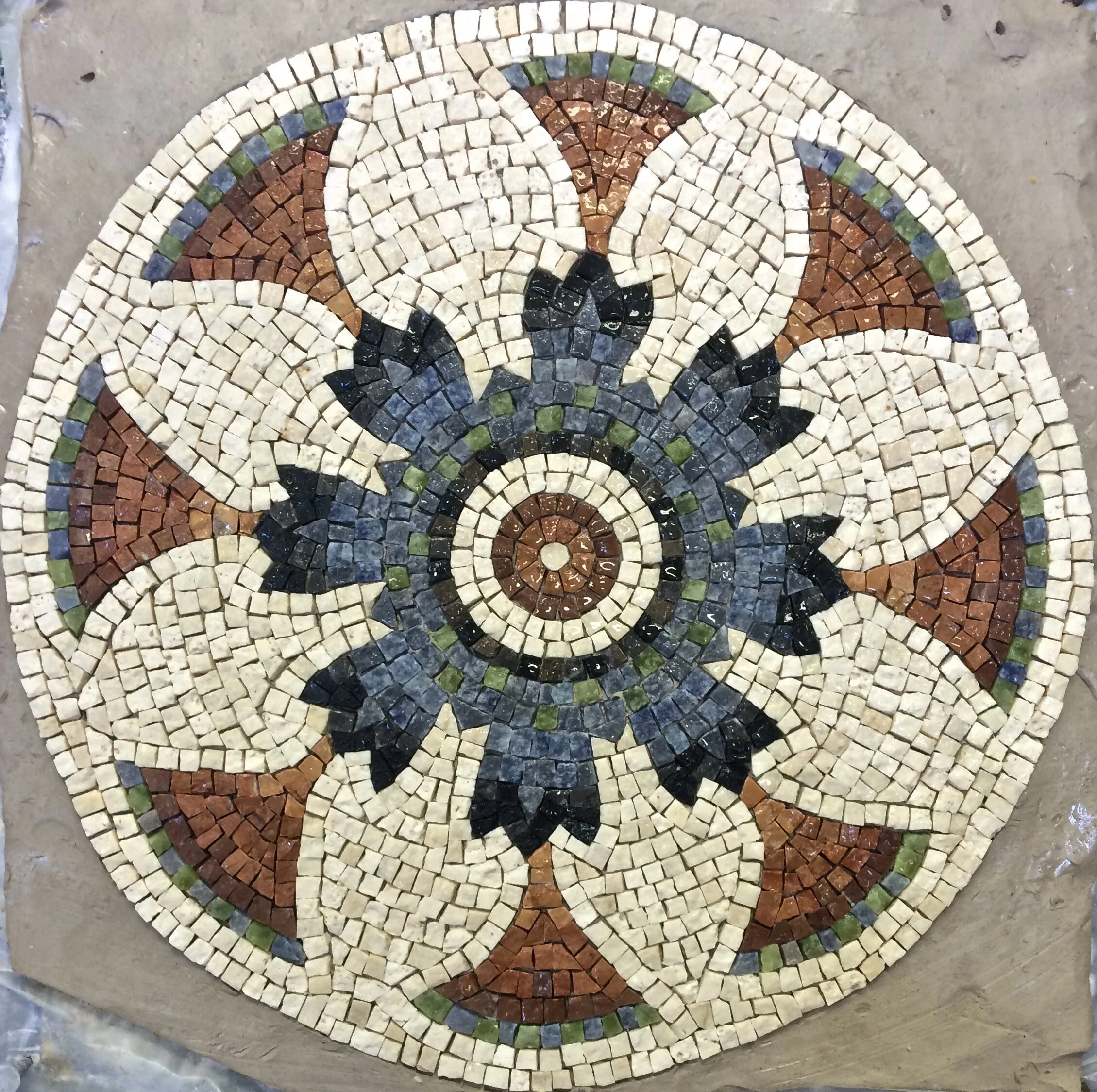 Starburst, Stone, 14x14"-$195
