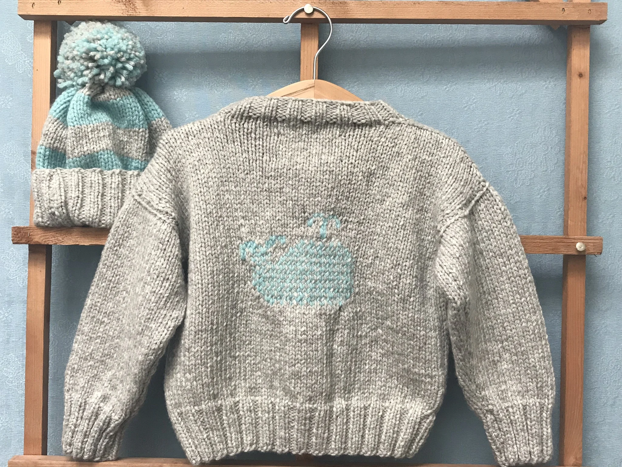 whale, children, sweater, handknit