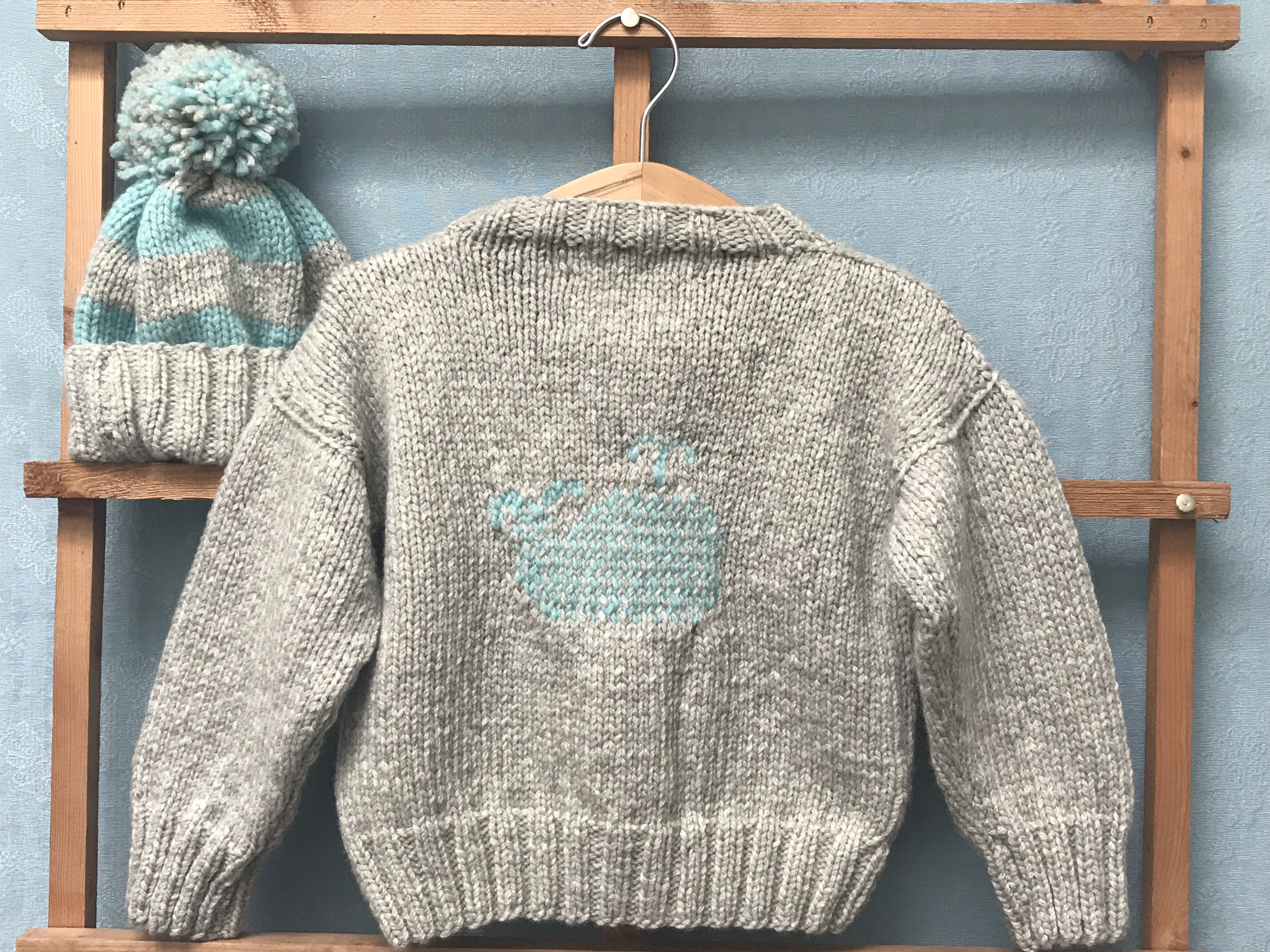 whale, children, sweater, handknit