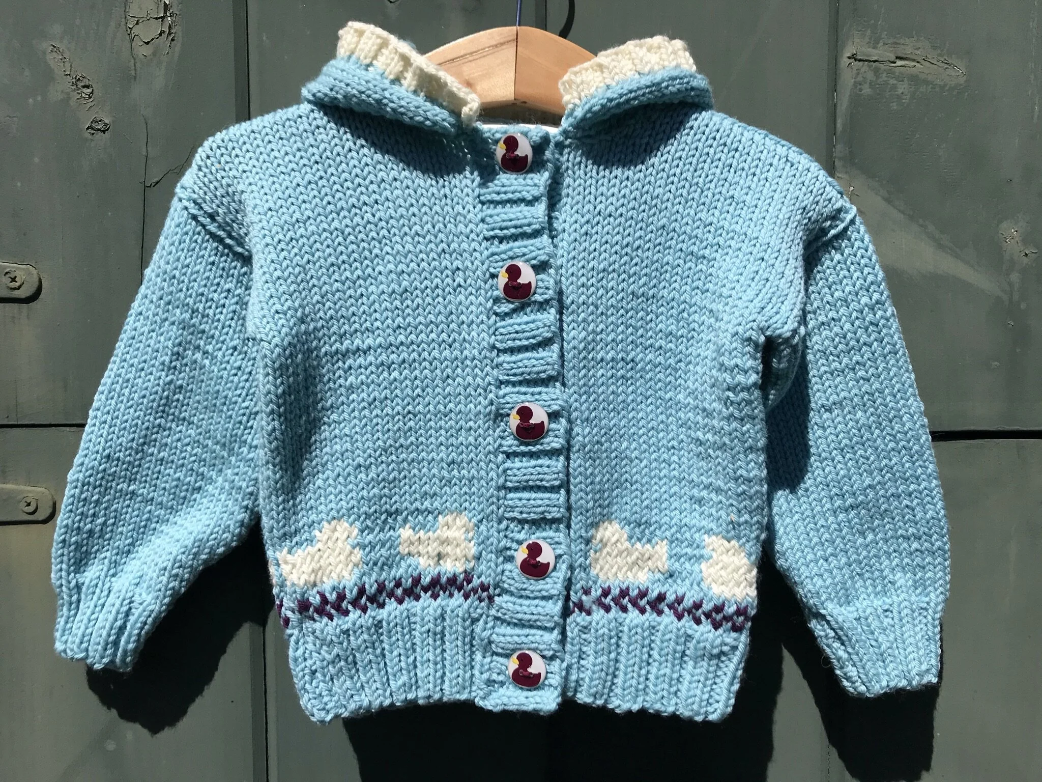 hand knit Merino wool childrens sweater