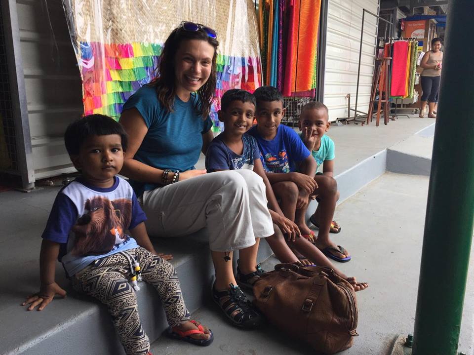My new friends and me in the market. 