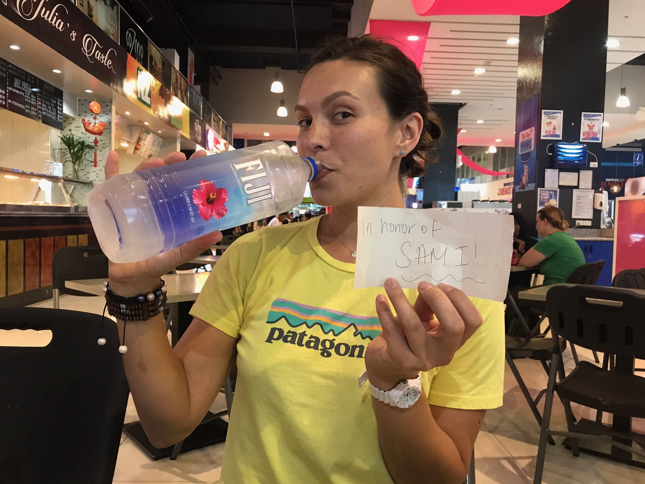Drinking Fiji water IN FIJI in honor of my beautiful sister. 