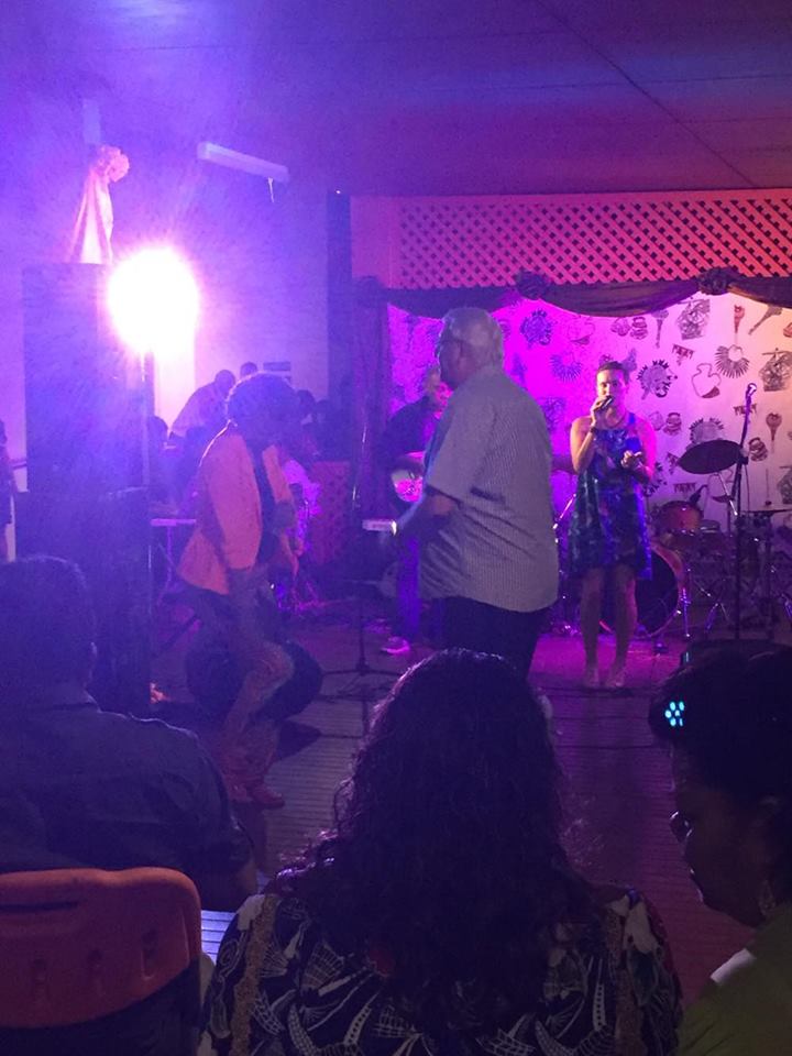 Singing in Fiji! People were dancing!! :)