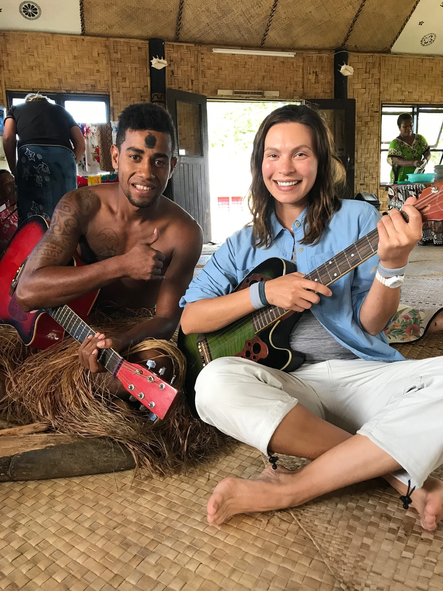 Jamming with the locals.