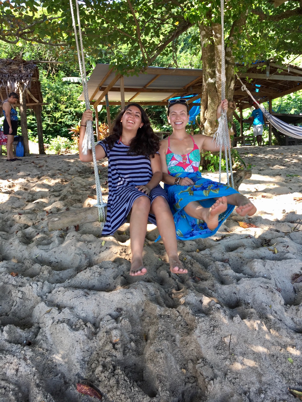 Tree swinging with my friend Nali on Beqa Island. 