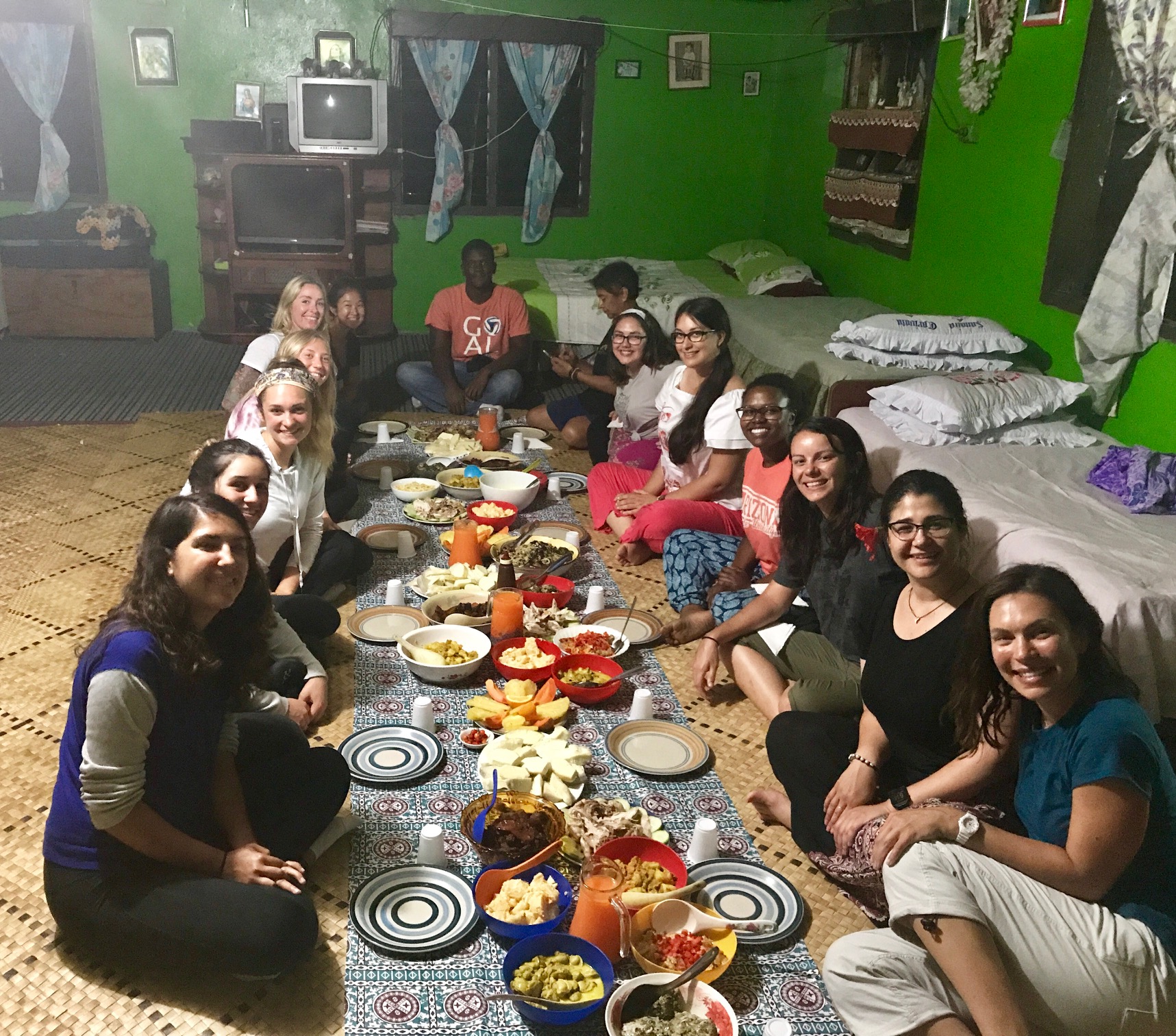 This is our beautiful feast which we ate with our hands (makes me want to throw away all of my flatware)! 