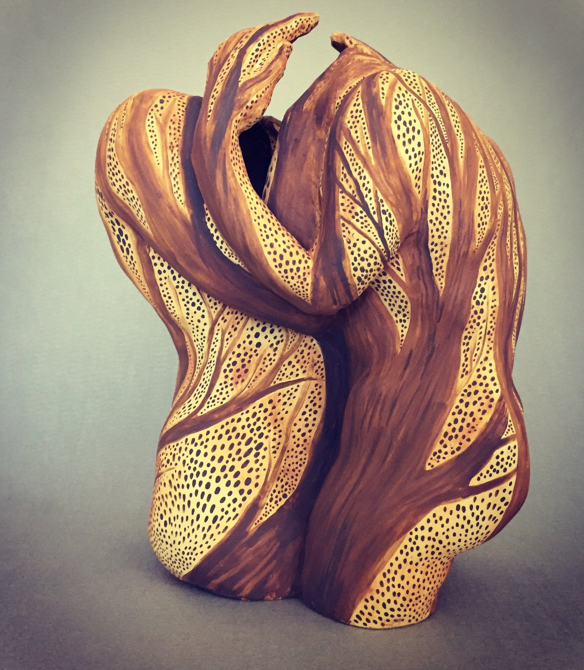 "Nature Lovers" 2018 Figurative Tree Series, ceramic &amp; oxides (SOLD)