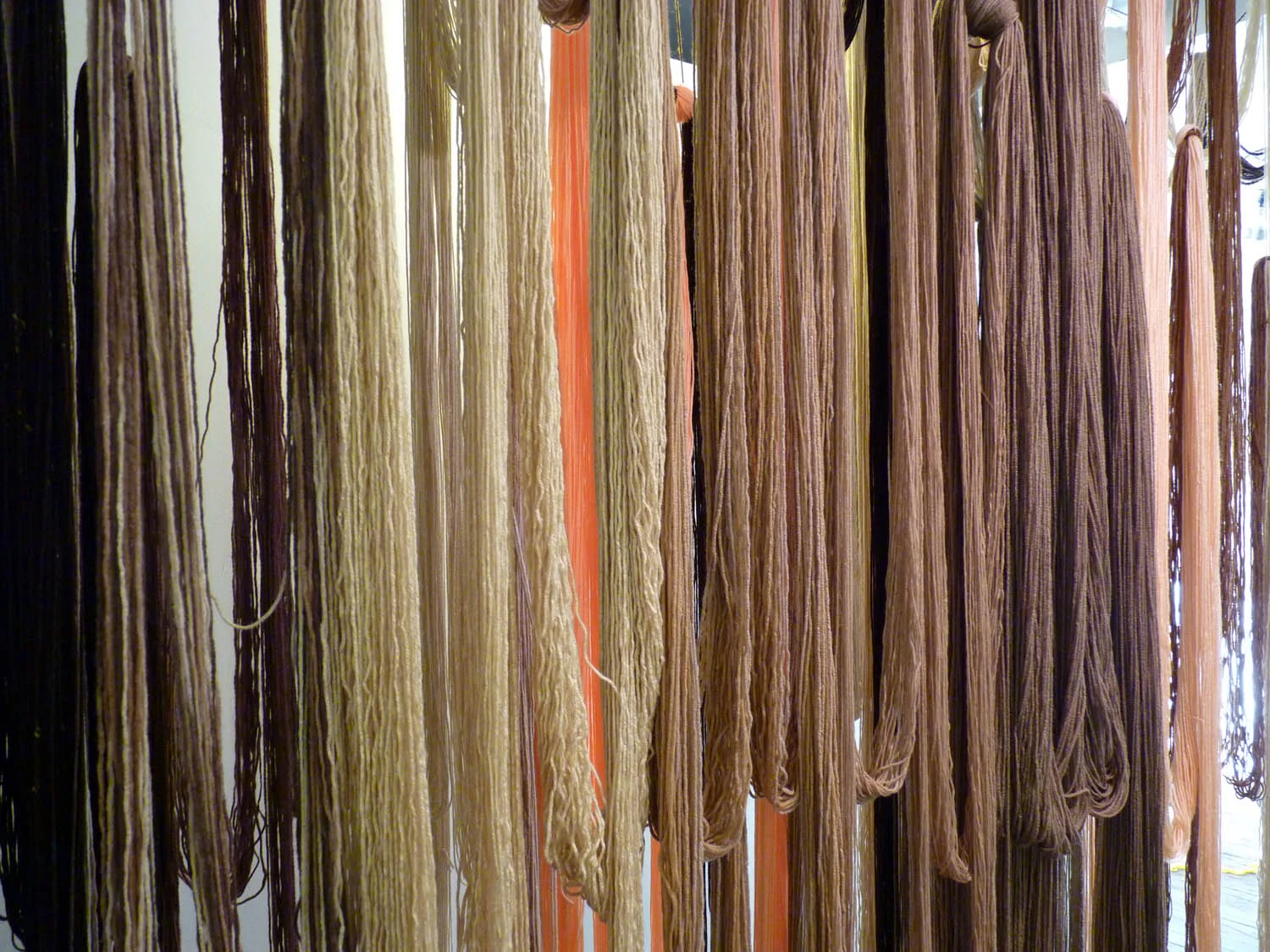 A Valence, 2012, Yarn, wood, poly-fil and hardware, 10 x 2 x 10 feet (Detail)