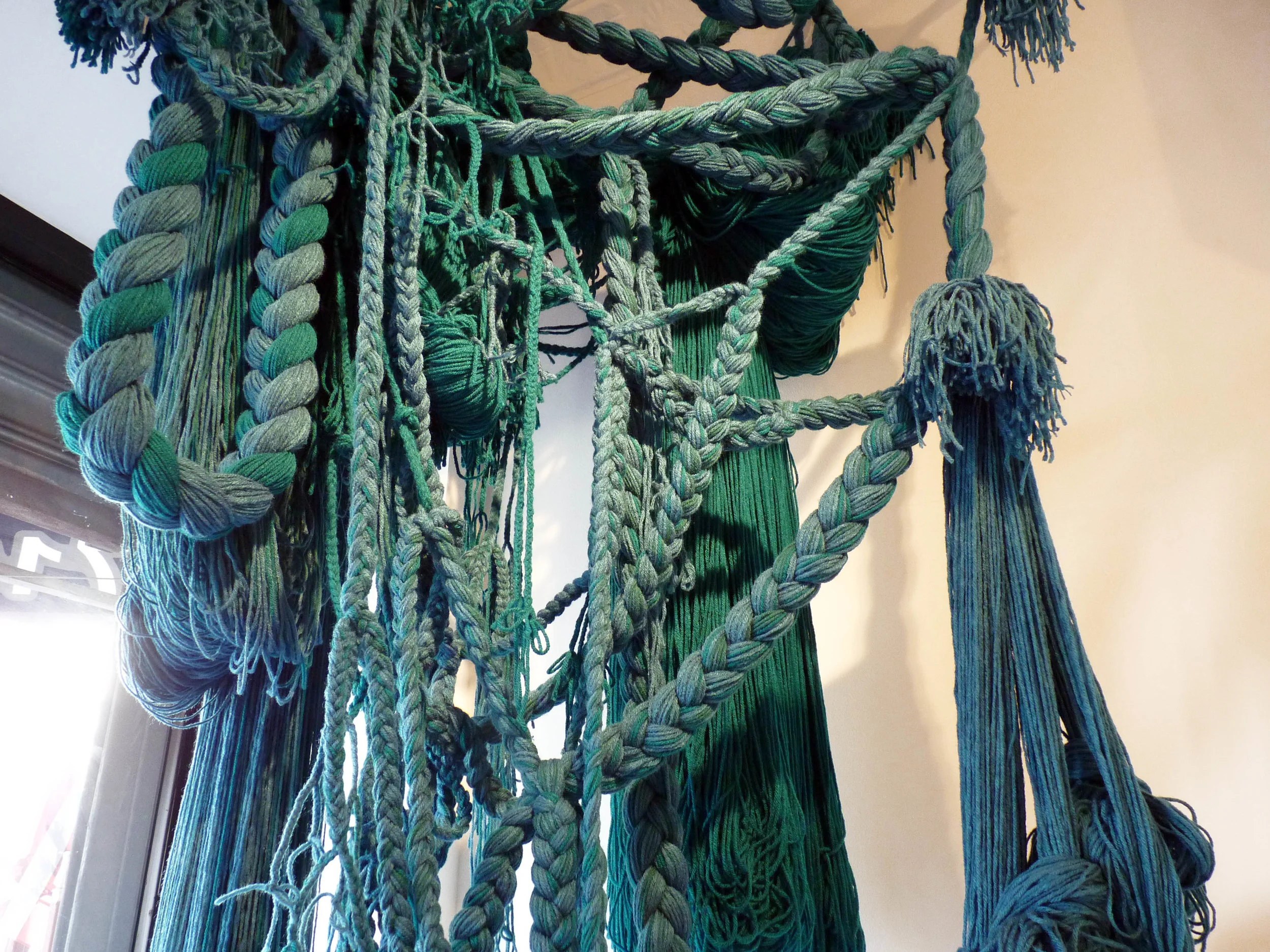 The Falls, 2010, Acrylic yarn, ​5' x 3' x 9' (Detail)