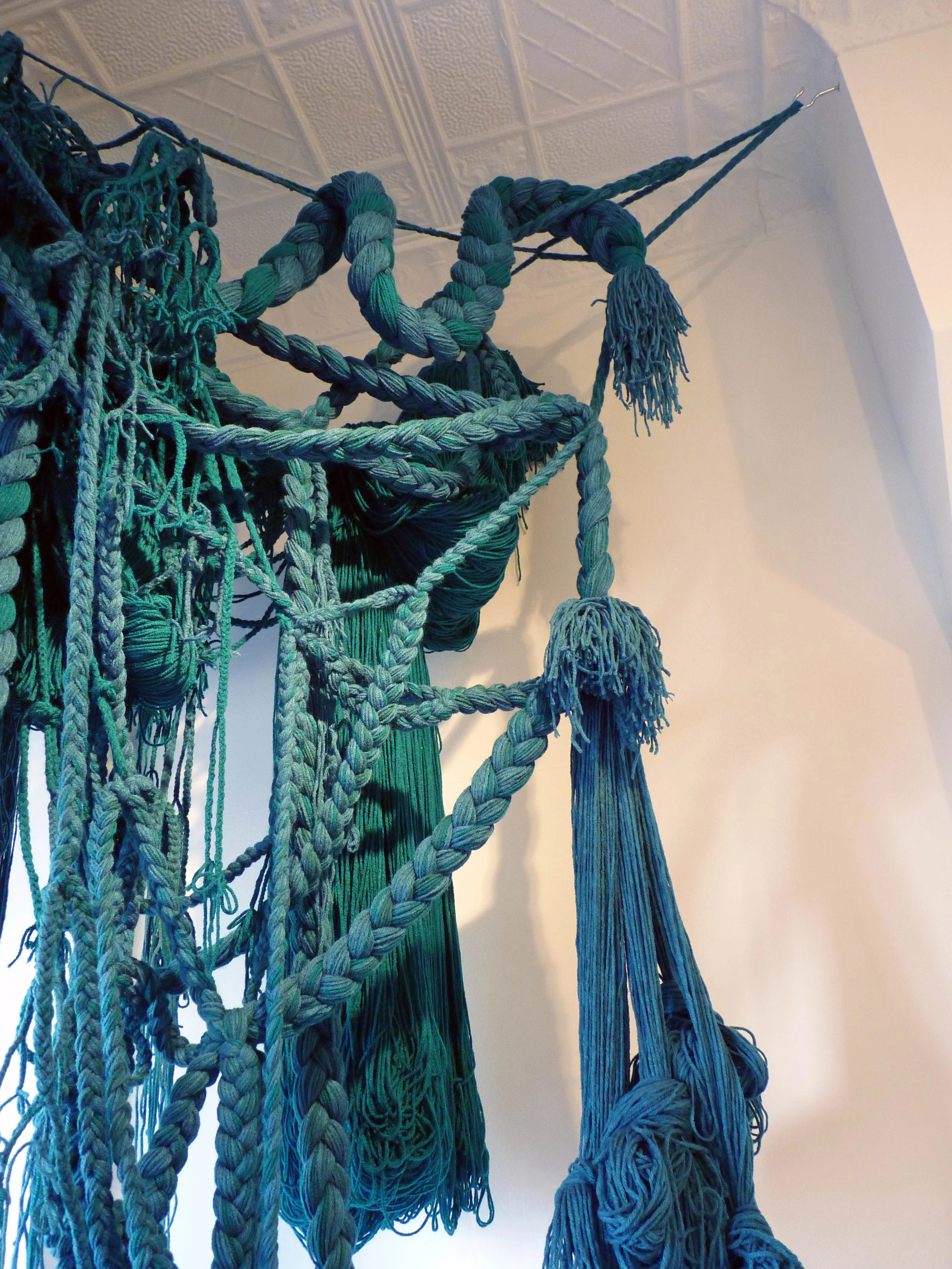 The Falls, 2010, Acrylic yarn, ​5' x 3' x 9' (Detail)