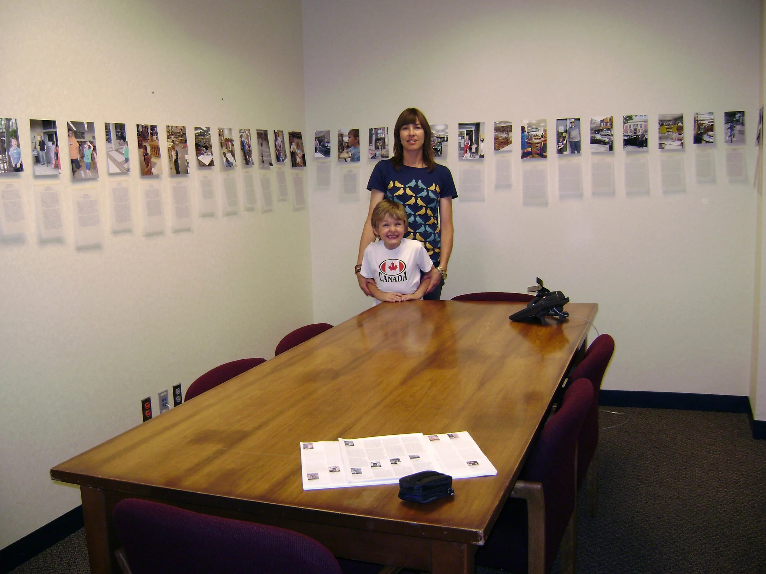 bioGRAPHY, 2007, Ink jet on matte photo paper and vellum, 60 photos and 60 pieces of writing, (Dimensions variable installed at Grassmacks Gallery Minnesota)