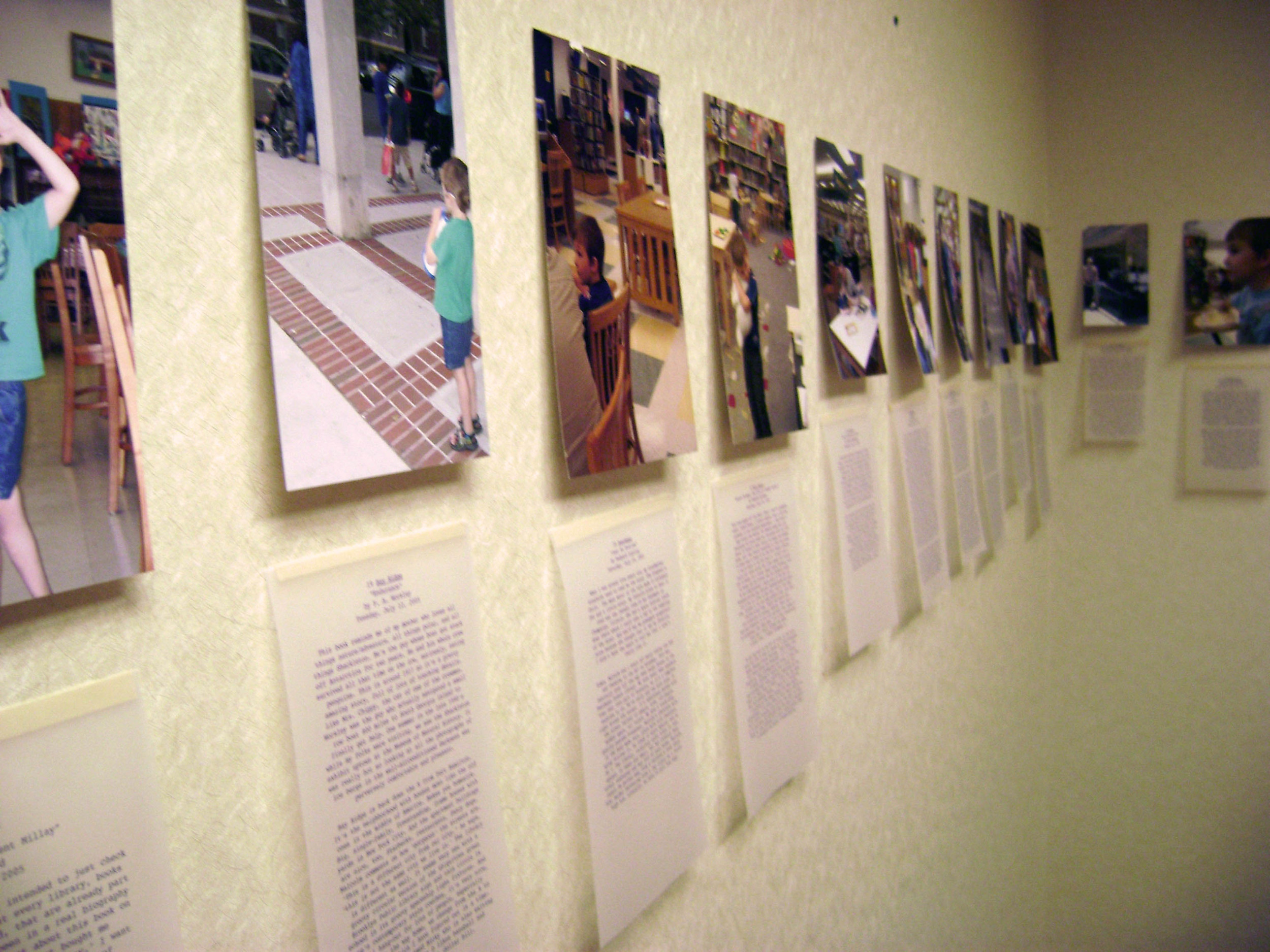 bioGRAPHY, 2007, Ink jet on matte photo paper and vellum, 60 photos and 60 pieces of writing (Dimensions variable installed at Grassmacks Gallery Minnesota)