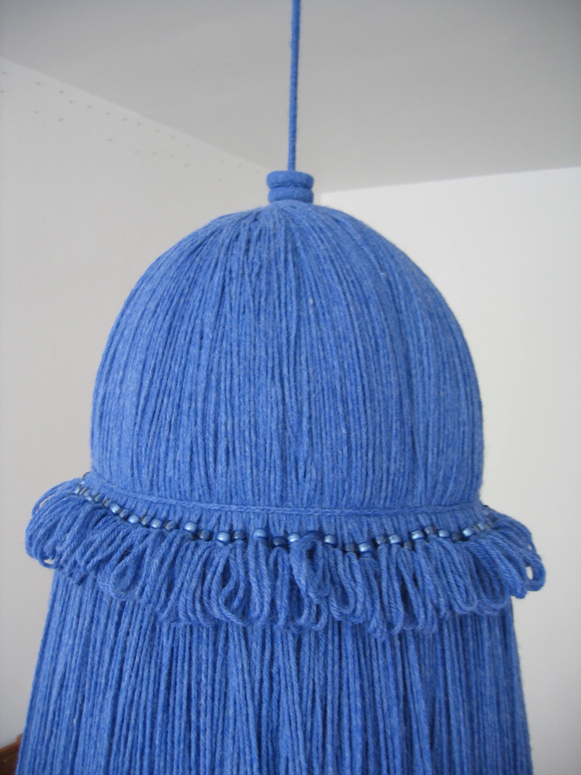Tassels, 2006, Acrylic yarn and beads with nylon rope, 3 pieces each around 1.5' x 7' (Detail)