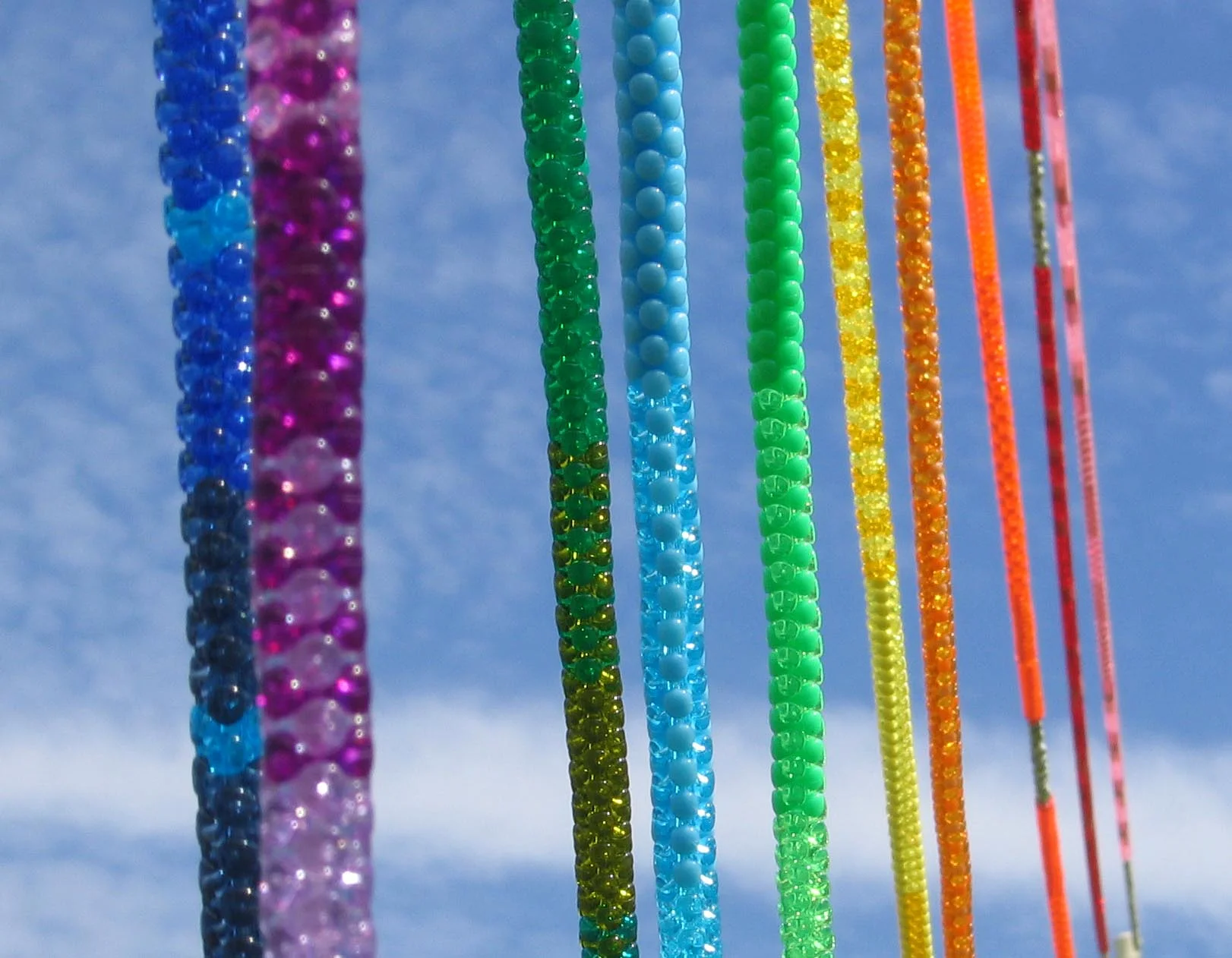 River Abacus, 2004, Fiberglass, nylon, plastic beads and cement, 16 x 20' (Detail)