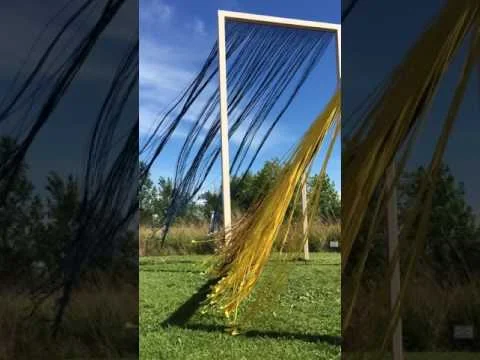 Little Women, 2016, ​​​​​​​6mm Polypropylene cord, wood and painted metal, Franconia Sculpture Park, MN 17 x 9 x 20 feet
