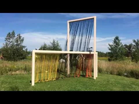 Little Women 2016, 6mm Polypropylene cord, wood and painted metal, Franconia Sculpture Park, MN 17 x 9 x 20 feet