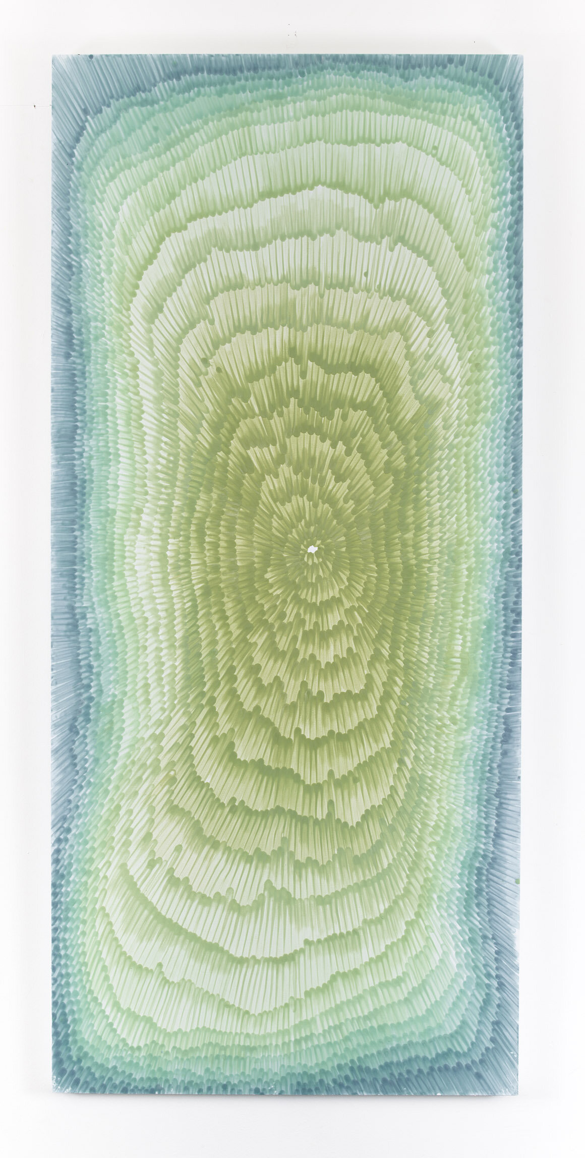 The Birth of Toast, 2019, Encaustic and acrylic on wood panel, 36” x 80"