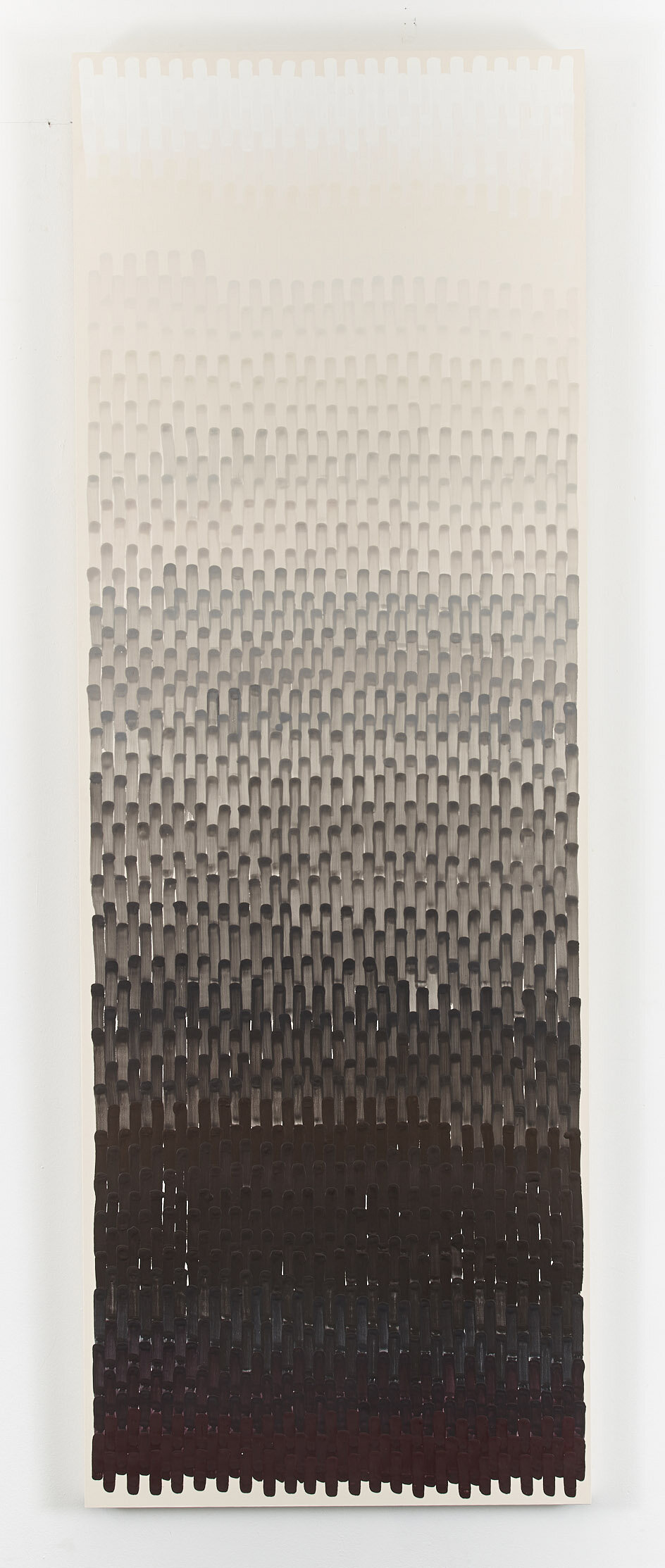 Puritan, 2017, Encaustic and acrylic on wood panel, 28” x 80"