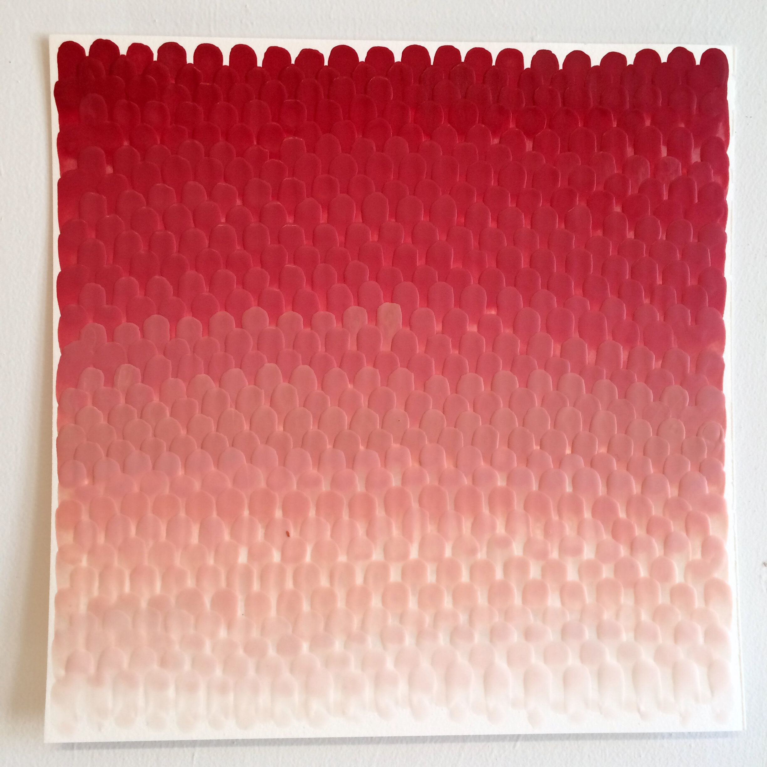 D’amour et d’ombre (Valentine’s Ombre), 2017, Encaustic on archival watercolor paper, 12” x 12”