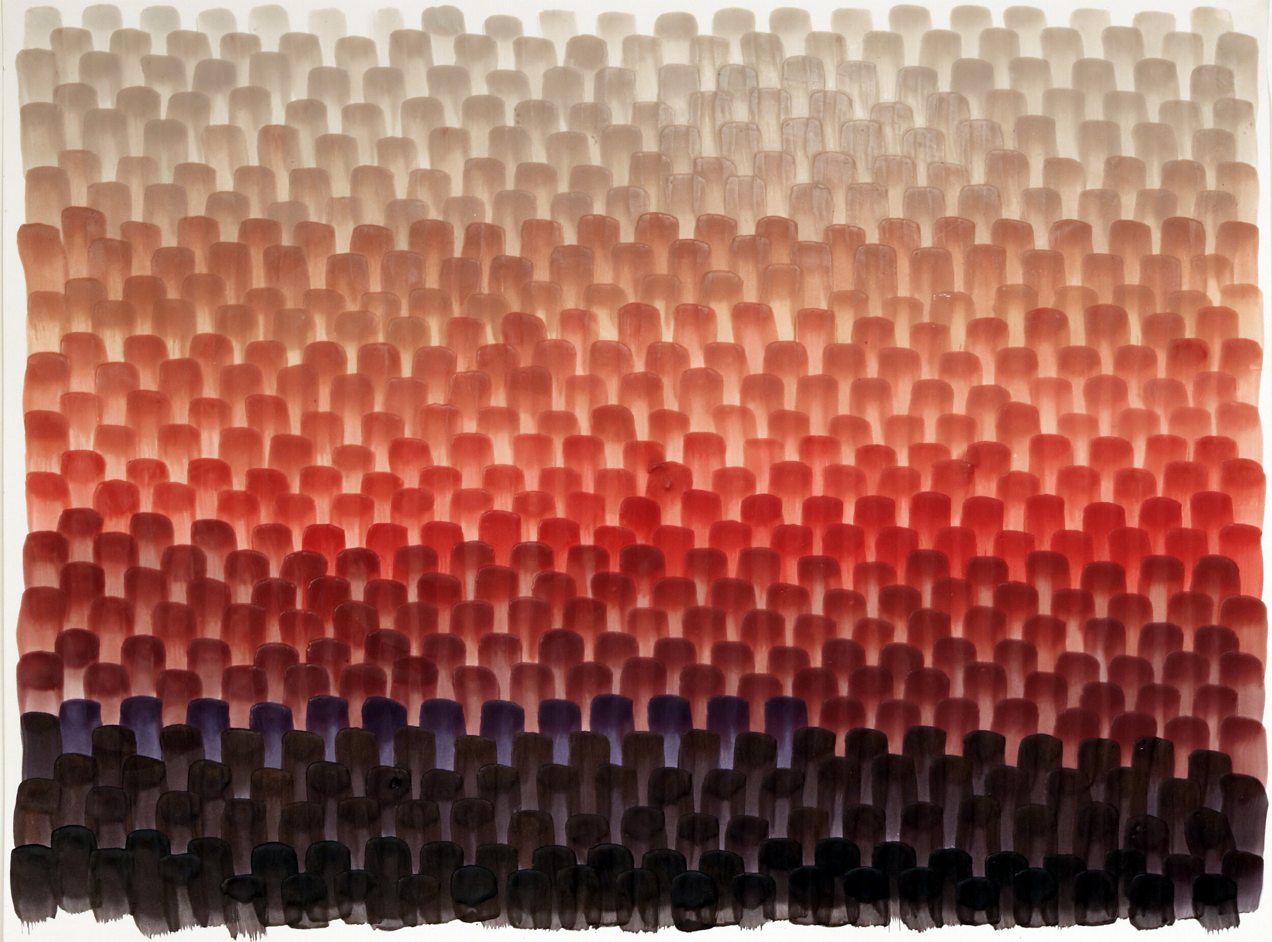 Serape Bottom Bright, 2016, Encaustic on Acid-free paper, 24” x 18”